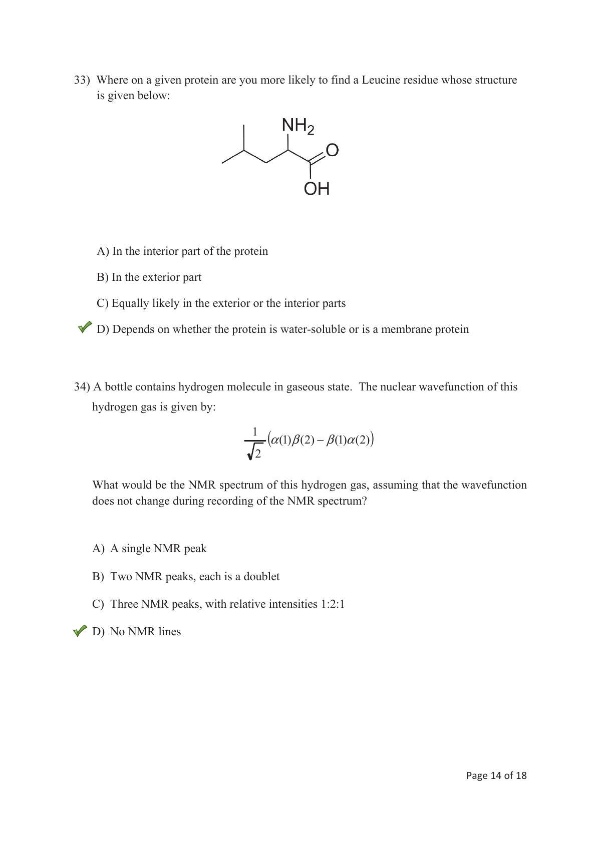 TIFR GS 2018 Chemistry Question Paper - Page 15