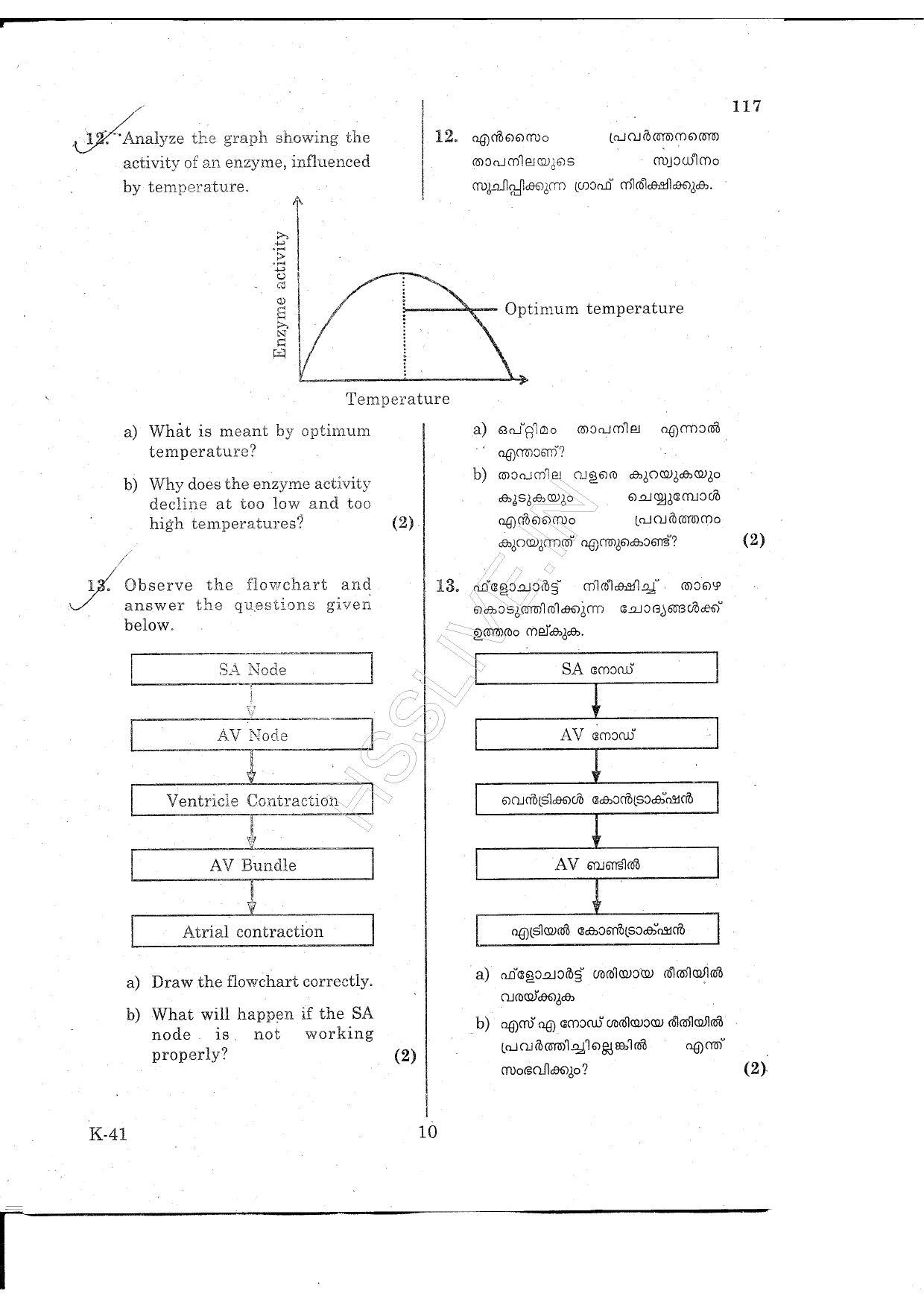 Kerala Plus One 2015 Biology-Zoology Improvement Question Paper - Page 10