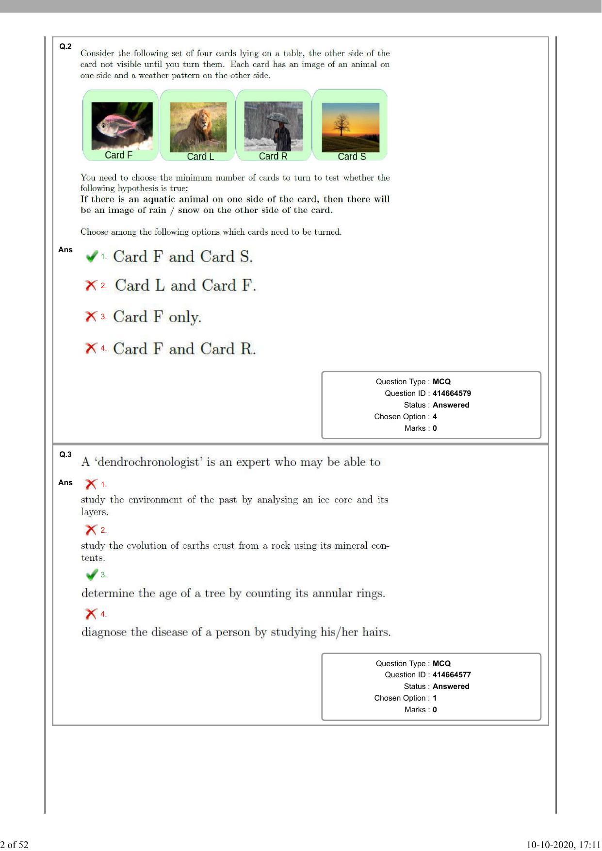 NEST Session II 2020 Question Paper - Page 2