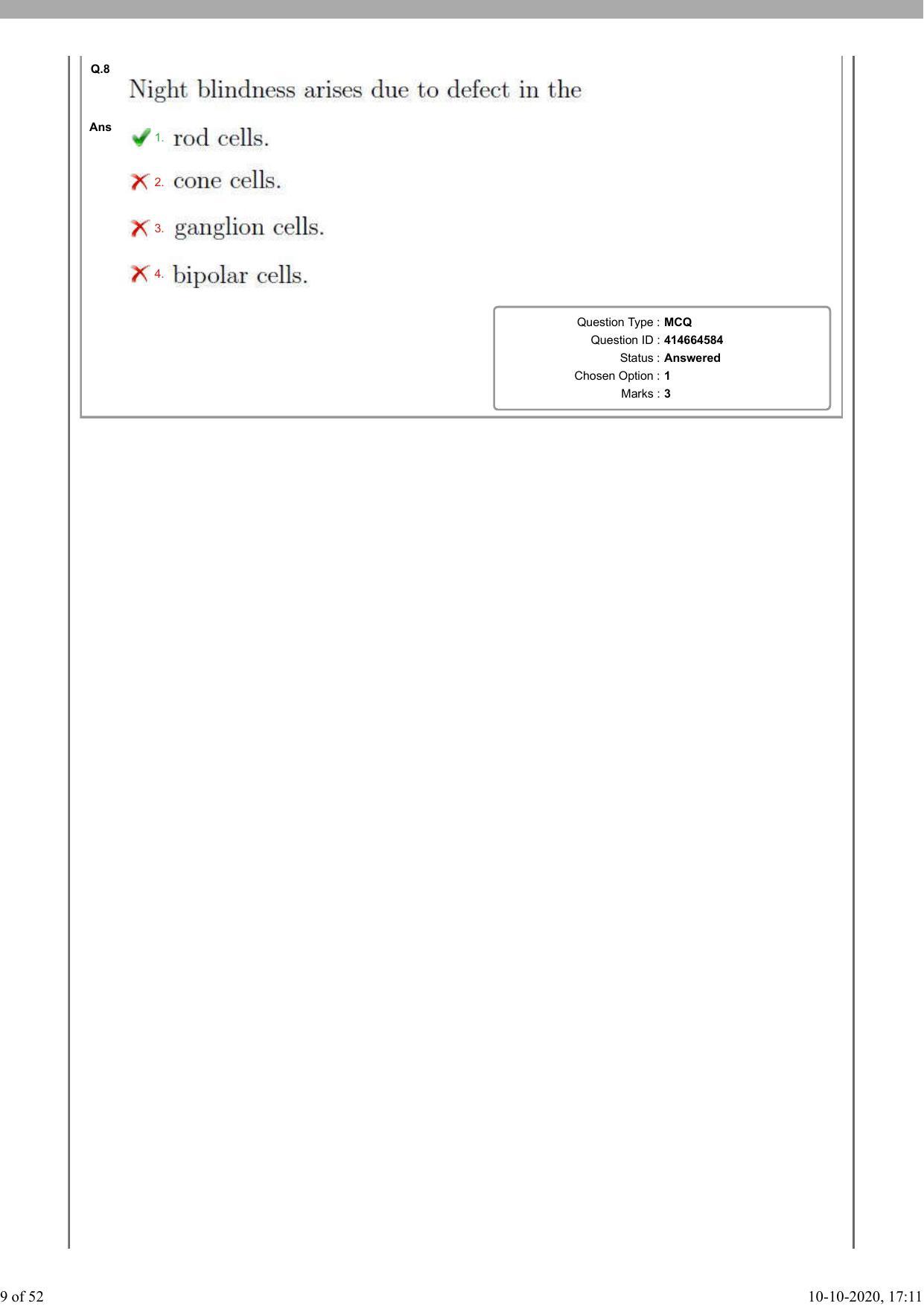 NEST Session II 2020 Question Paper - Page 9