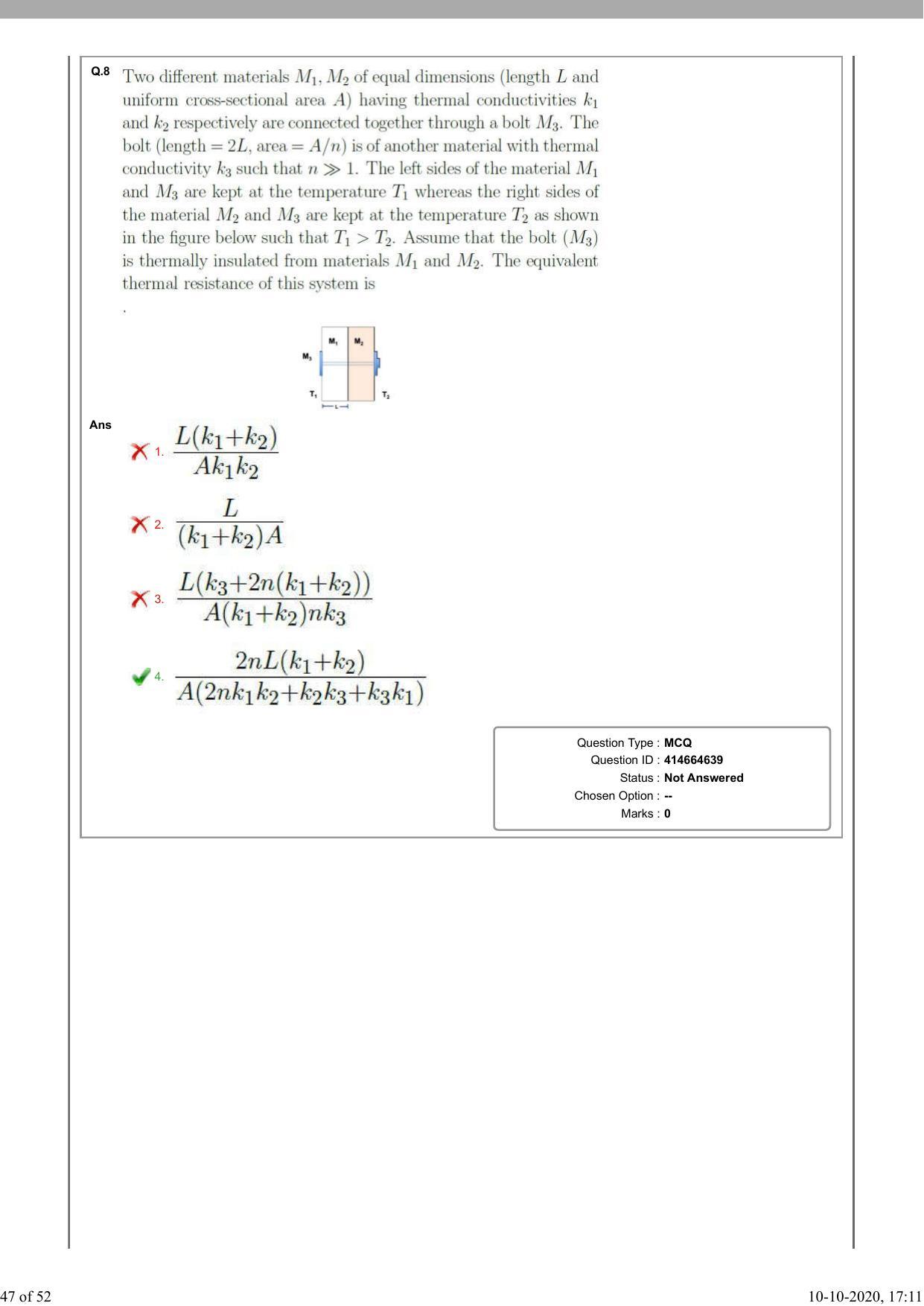 NEST Session II 2020 Question Paper - Page 47