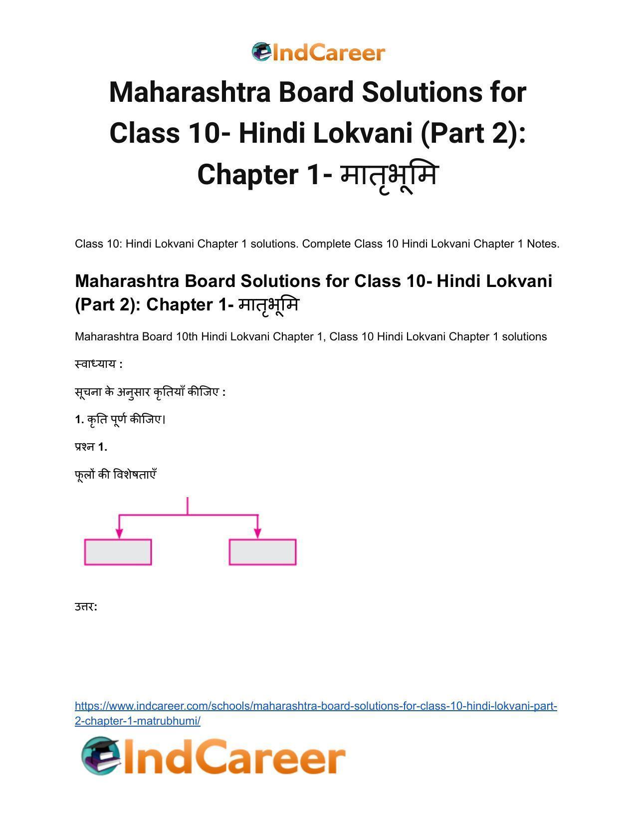 Maharashtra Board Solutions for Class 10- Hindi Lokvani (Part 2): Chapter 1- मातृभूमि - Page 2