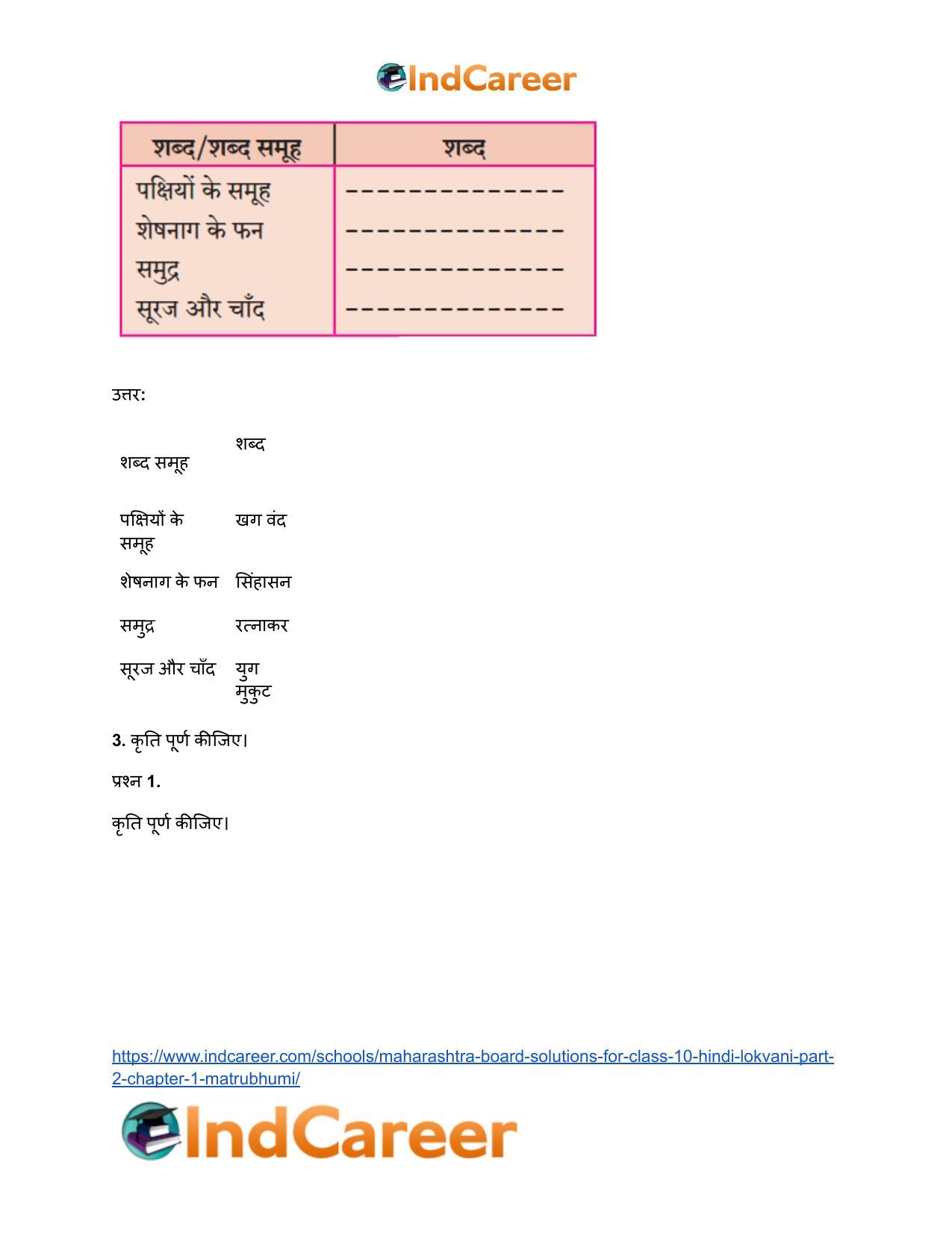 Maharashtra Board Solutions for Class 10- Hindi Lokvani (Part 2): Chapter 1- मातृभूमि - Page 4