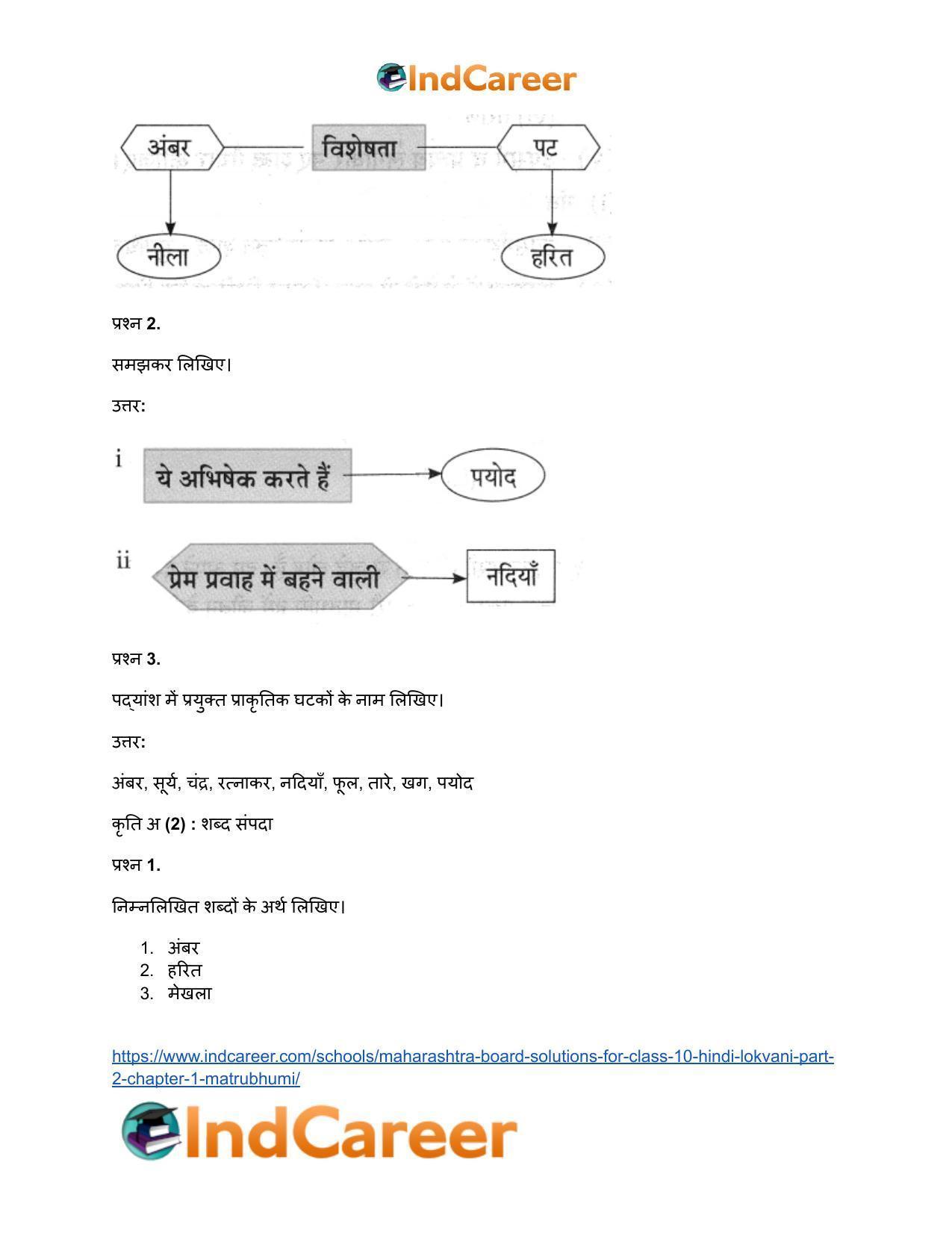 Maharashtra Board Solutions for Class 10- Hindi Lokvani (Part 2): Chapter 1- मातृभूमि - Page 9