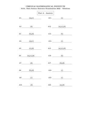 CMI Entrance Exam 2022 Solutions MSc Data Science