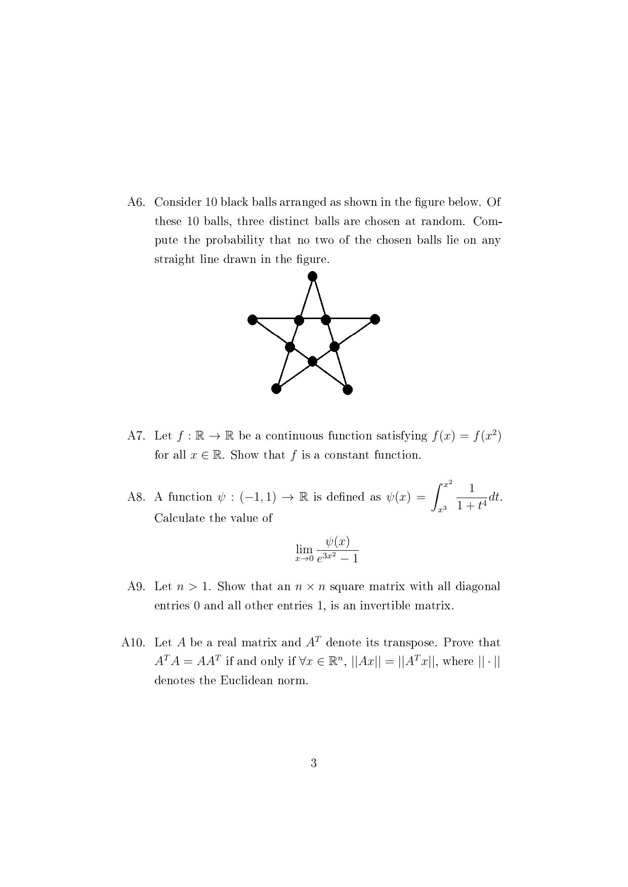 ISI Admission Test JRF in Computer Science (CSA) 2024 Sample Paper - Page 3