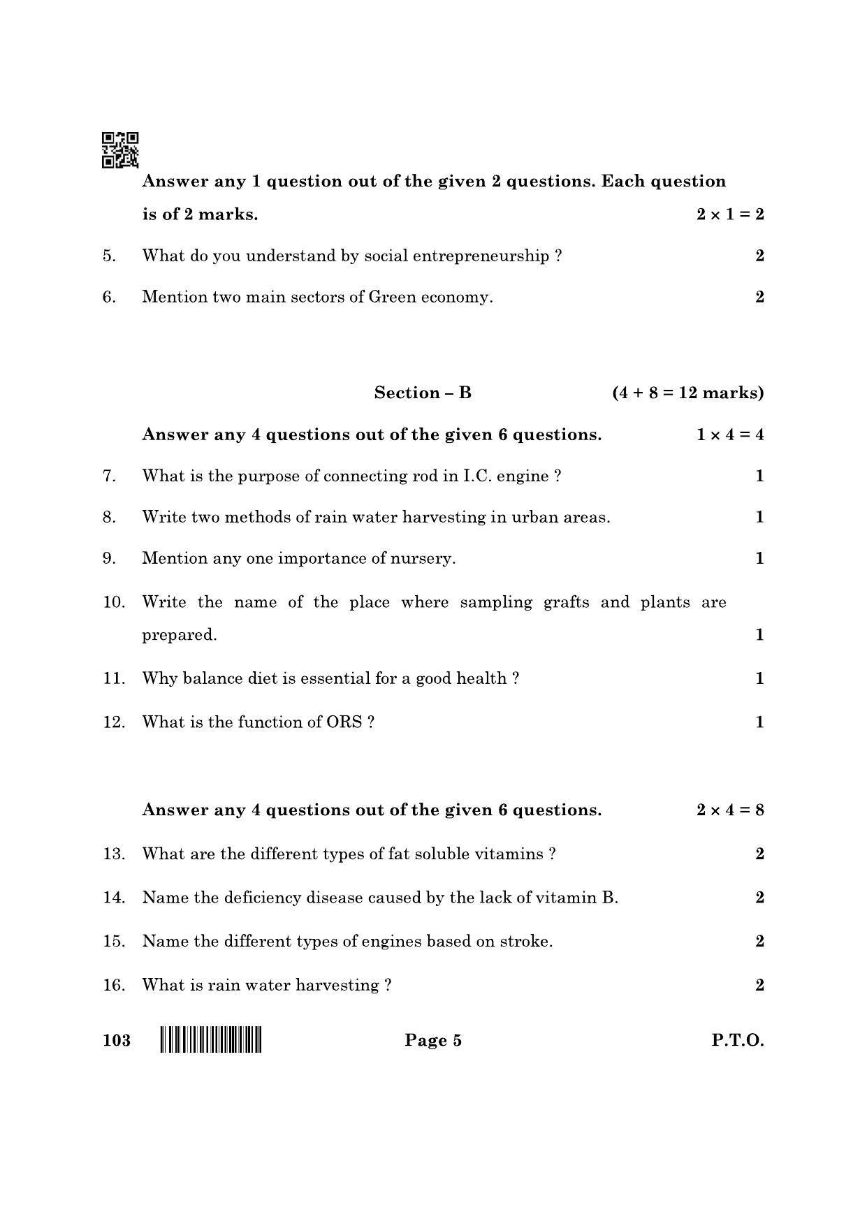 CBSE Class 10 103 Multi Skill Foundation Course 2022 Question Paper - Page 5
