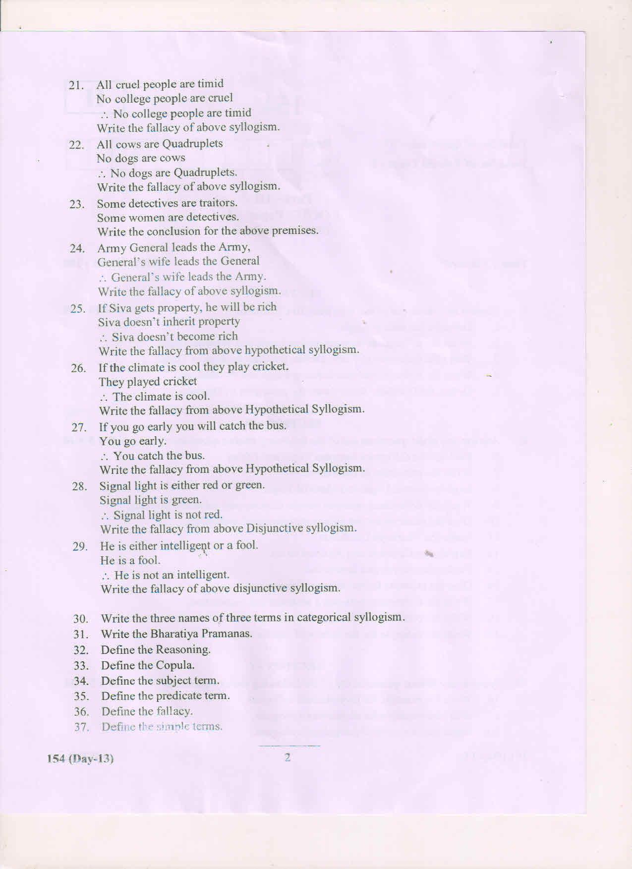 AP Inter 1st Year Logic-I (EM) March 2018 (General) Question Paper - Page 2