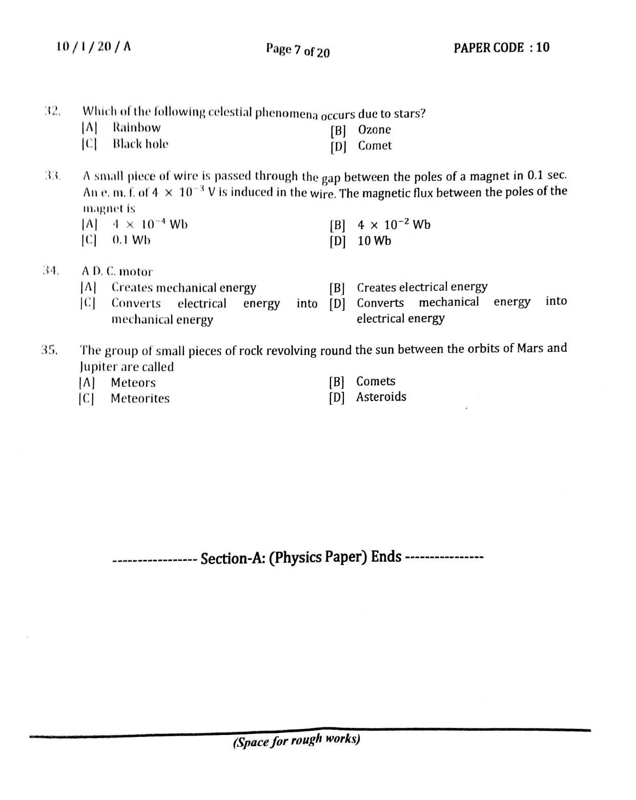 NERIST NEE (1) 2020 Question Paper - Page 7