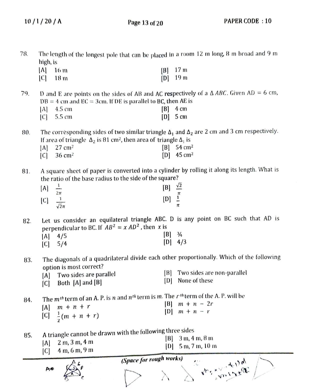 NERIST NEE (1) 2020 Question Paper	 - Page 13