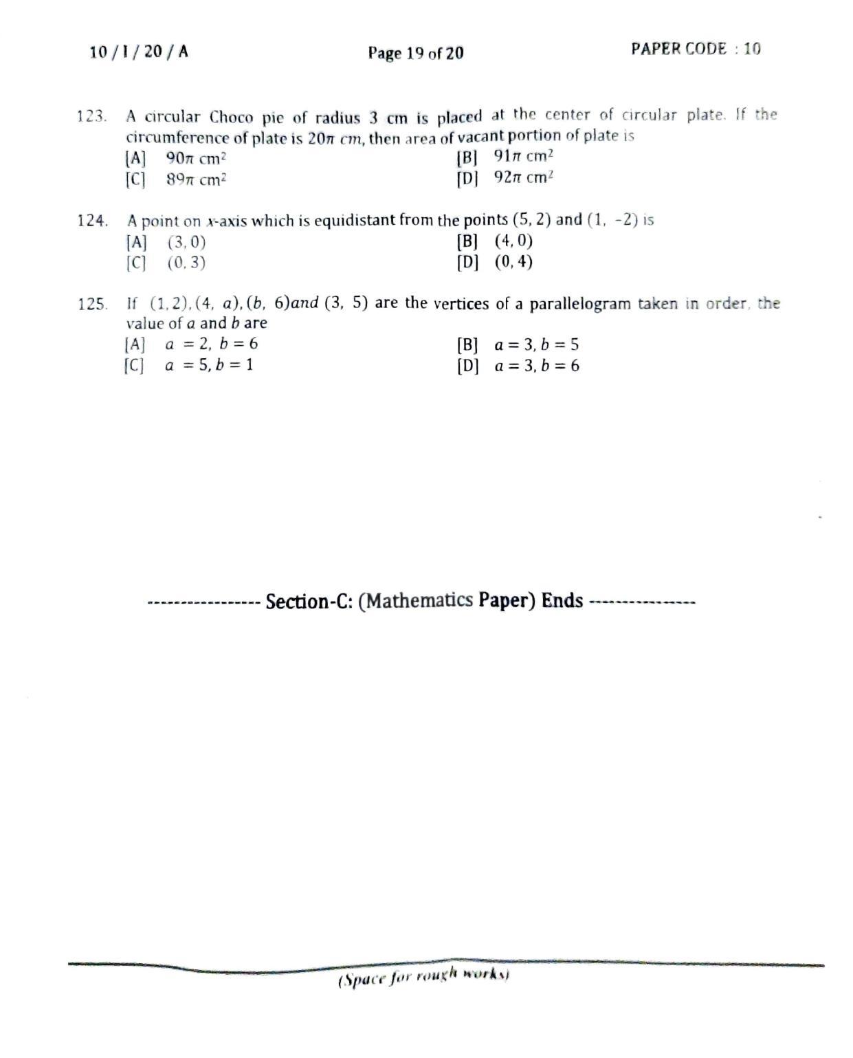 NERIST NEE (1) 2020 Question Paper	 - Page 19