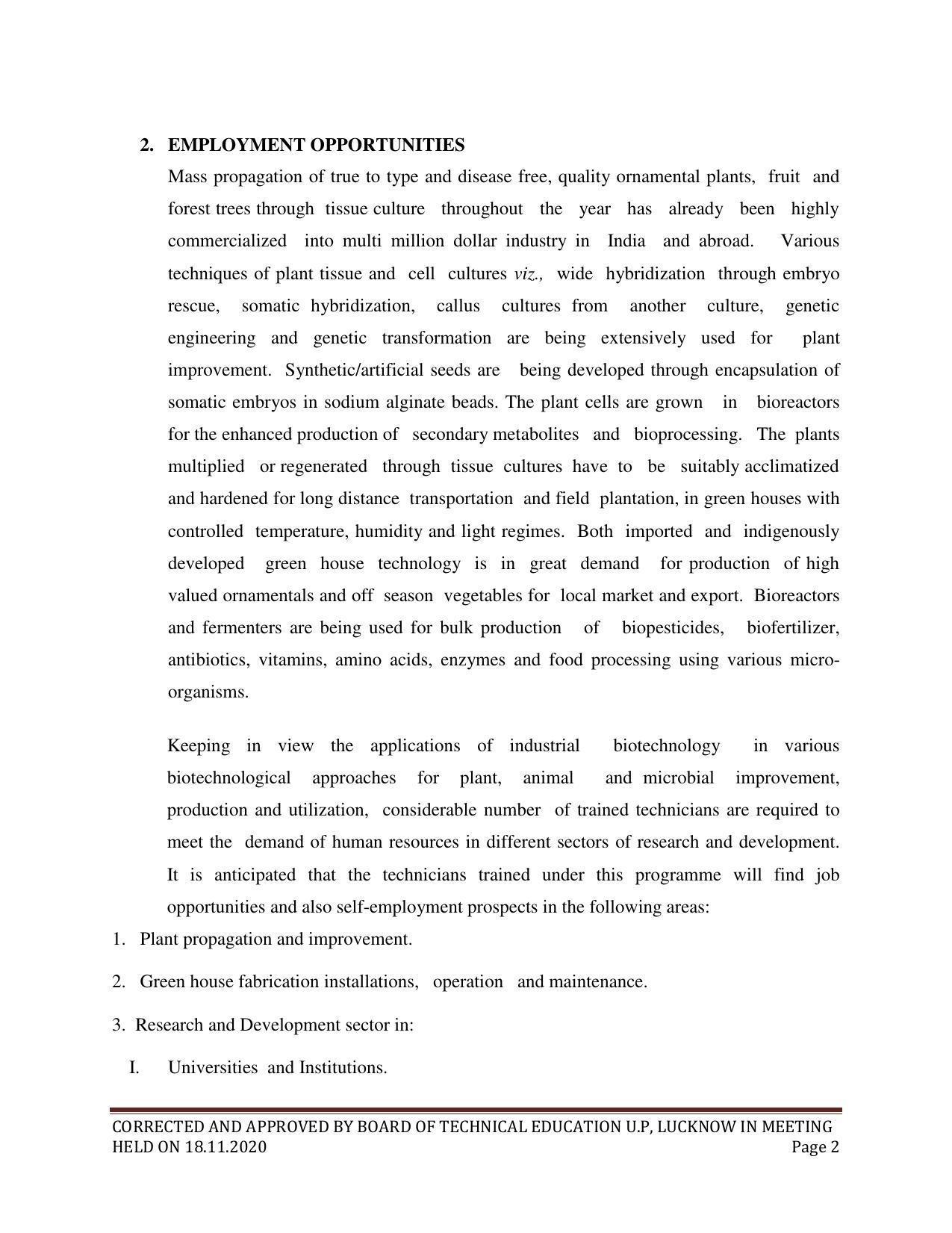 SYLLABUS FOR FIRST SEMESTER SESSION (2020-2021) - TWO SEMESTER POST GRADUATE DIPLOMA COURSE IN BIOTECHNOLOGY (TISSUE CULTURE - Page 4