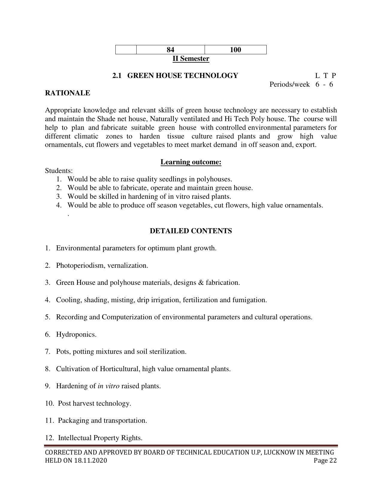 SYLLABUS FOR FIRST SEMESTER SESSION (2020-2021) - TWO SEMESTER POST GRADUATE DIPLOMA COURSE IN BIOTECHNOLOGY (TISSUE CULTURE - Page 24