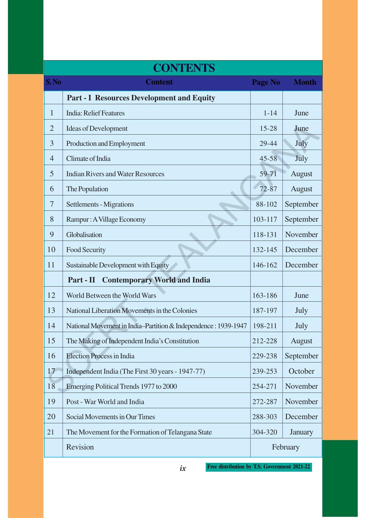TS SCERT Class 10 Social Science (English Medium) Text Book - Page 11