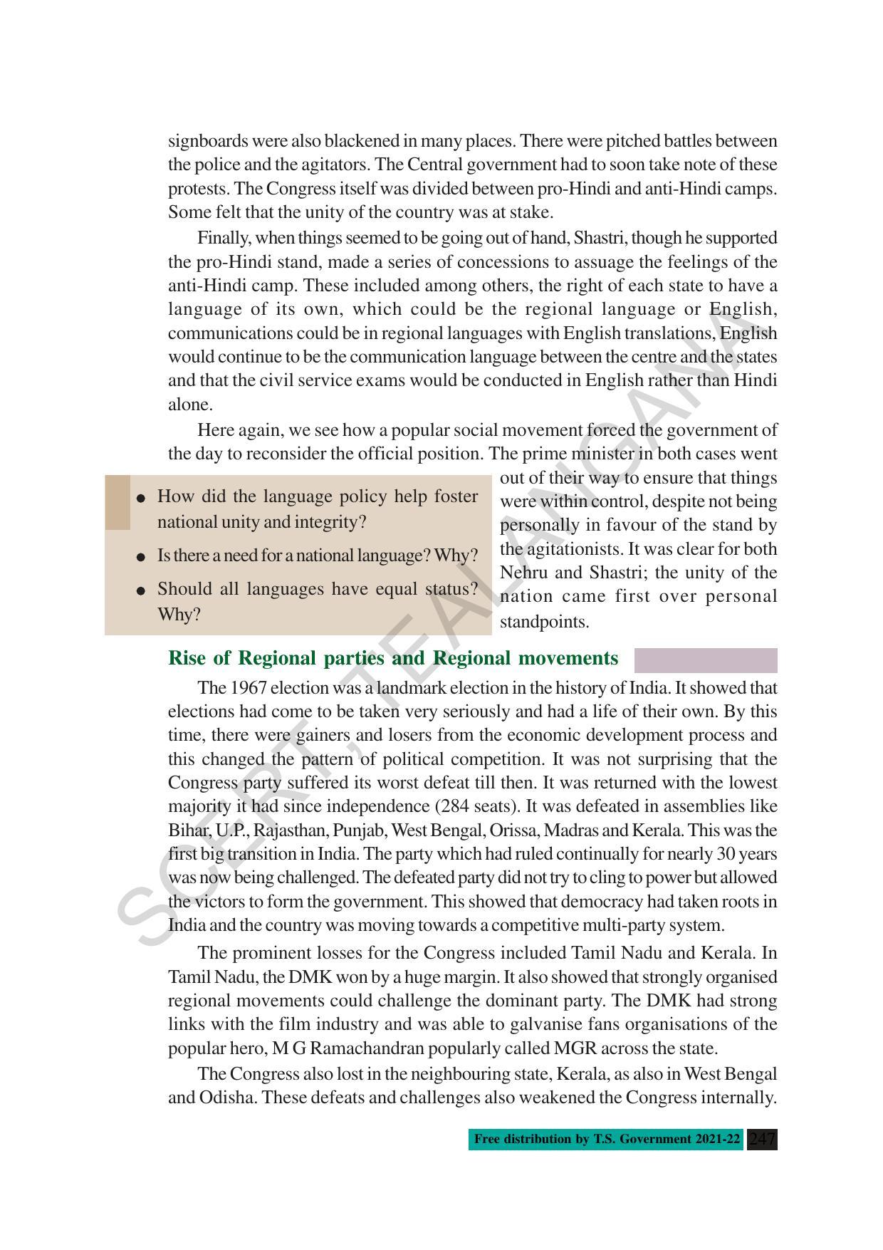 TS SCERT Class 10 Social Science (English Medium) Text Book - Page 259