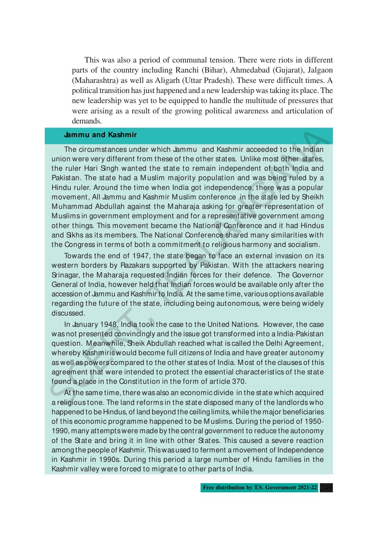 TS SCERT Class 10 Social Science (English Medium) Text Book - Page 261