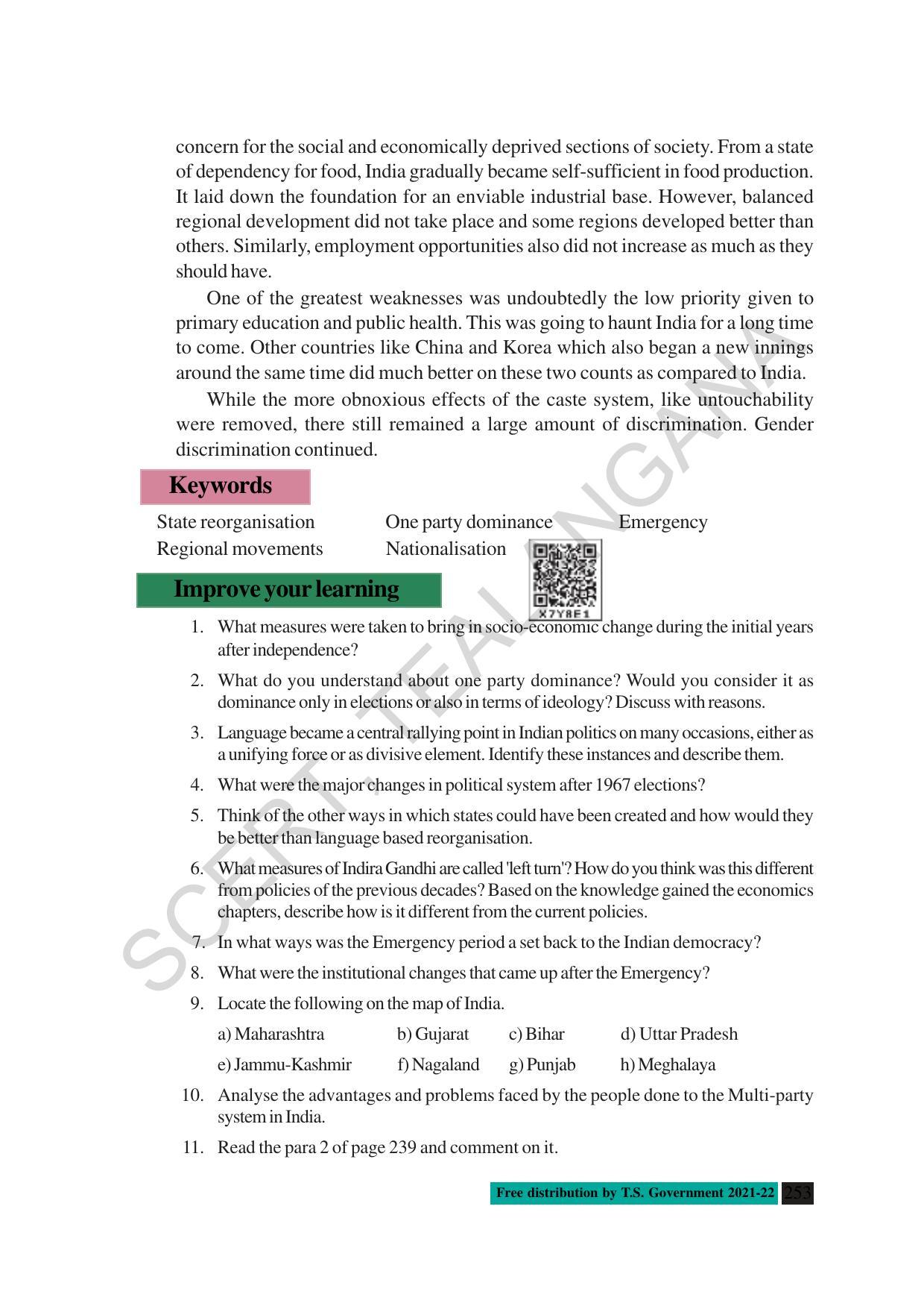 TS SCERT Class 10 Social Science (English Medium) Text Book - Page 265