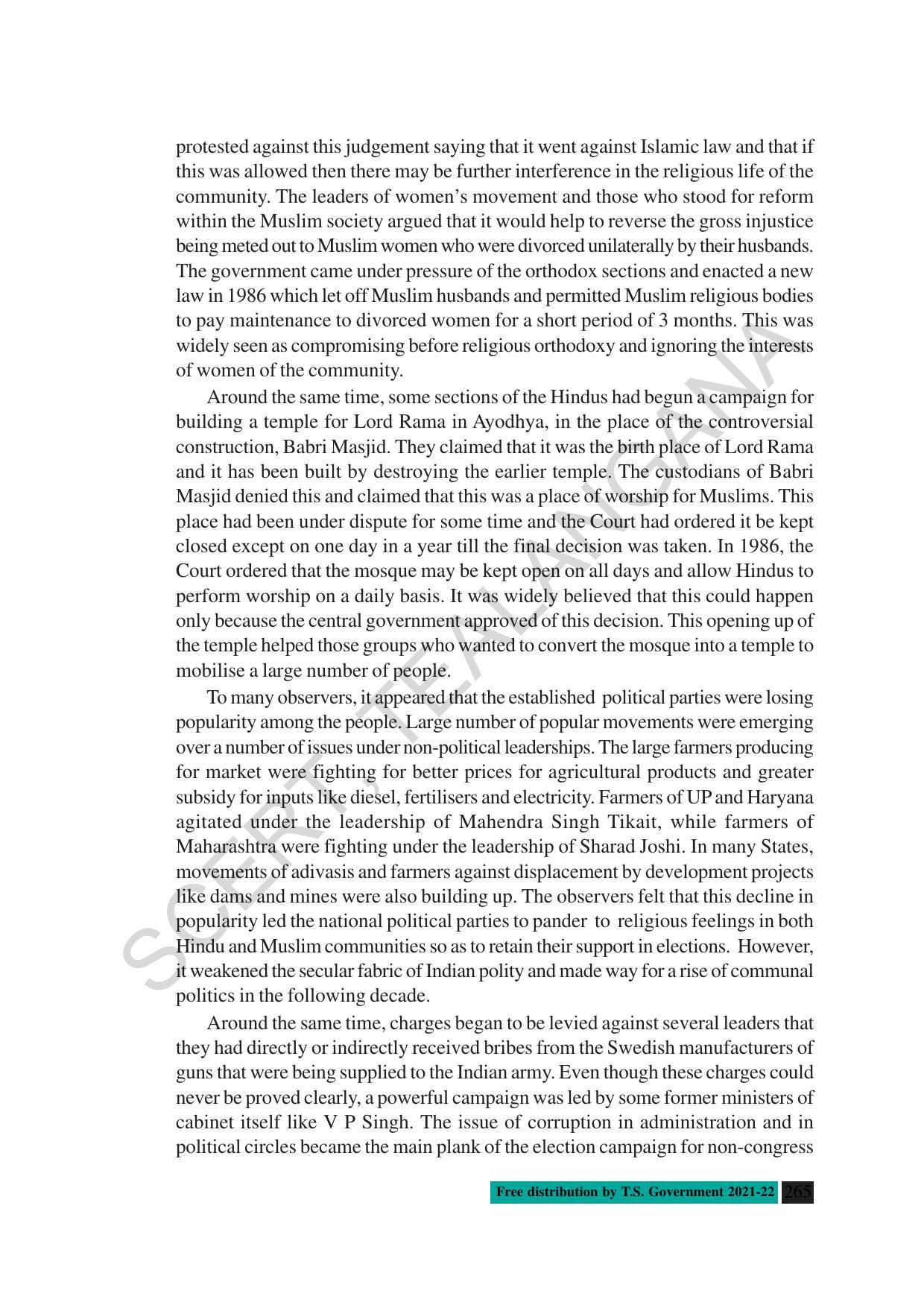 TS SCERT Class 10 Social Science (English Medium) Text Book - Page 277