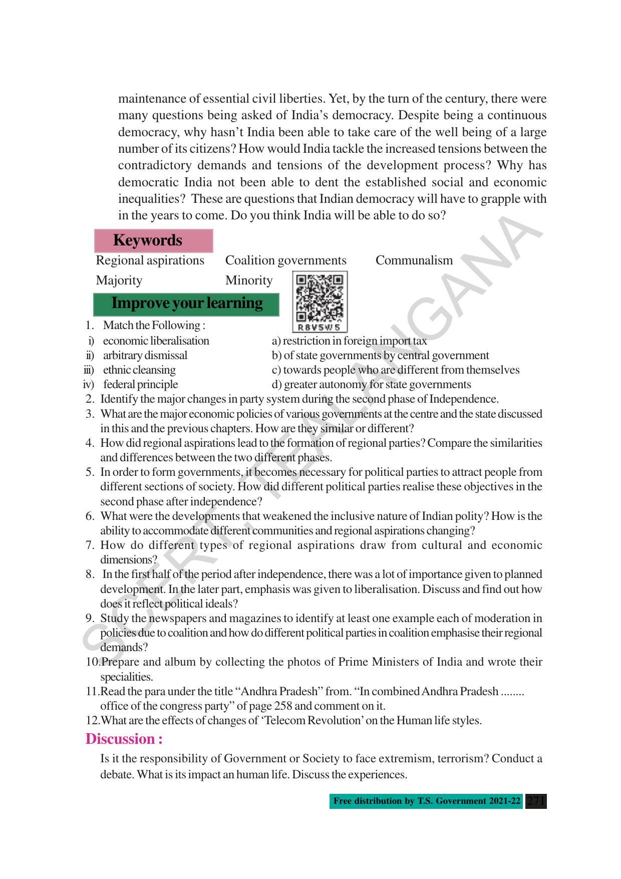 TS SCERT Class 10 Social Science (English Medium) Text Book - Page 283