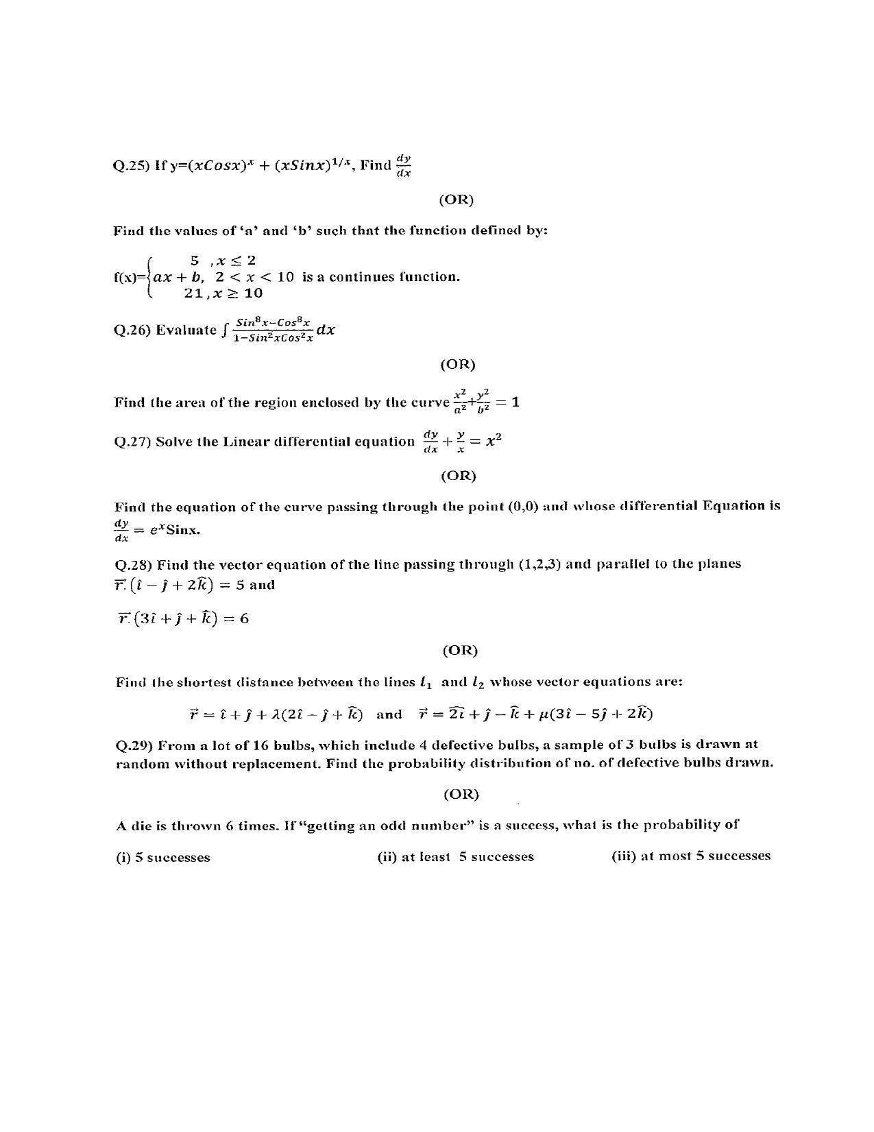 JKBOSE Class 12 Mathematics Model Question Paper 2023 - Page 4