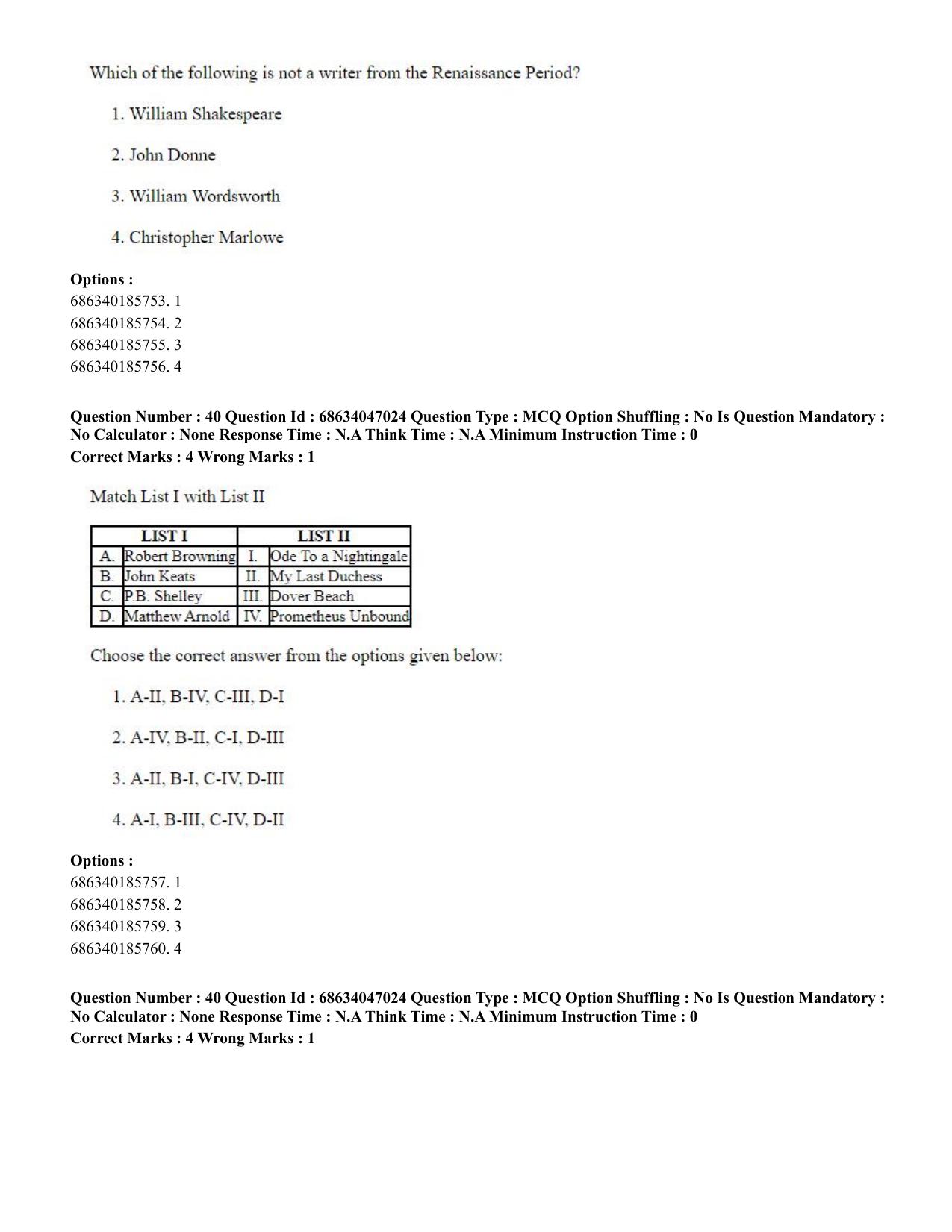 CUET PG 2023: LAQP01 – English (Hin)-Shift 2 (30-06-2023) Question Paper - Page 41