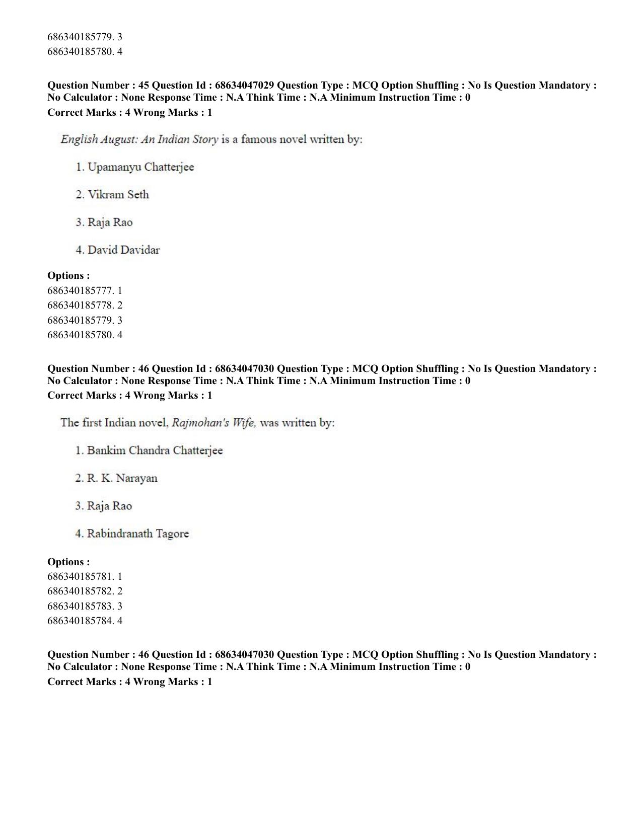 CUET PG 2023: LAQP01 – English (Hin)-Shift 2 (30-06-2023) Question Paper - Page 46