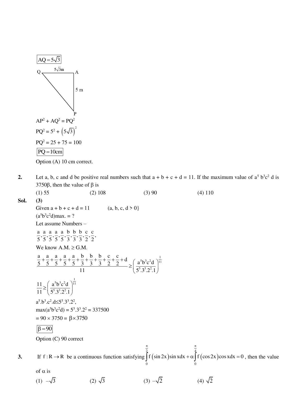 JEE Mains 2023: 11th April 2023 Shift-2 (Evening) Question Paper With Solution (April, Session-2)) - Page 2