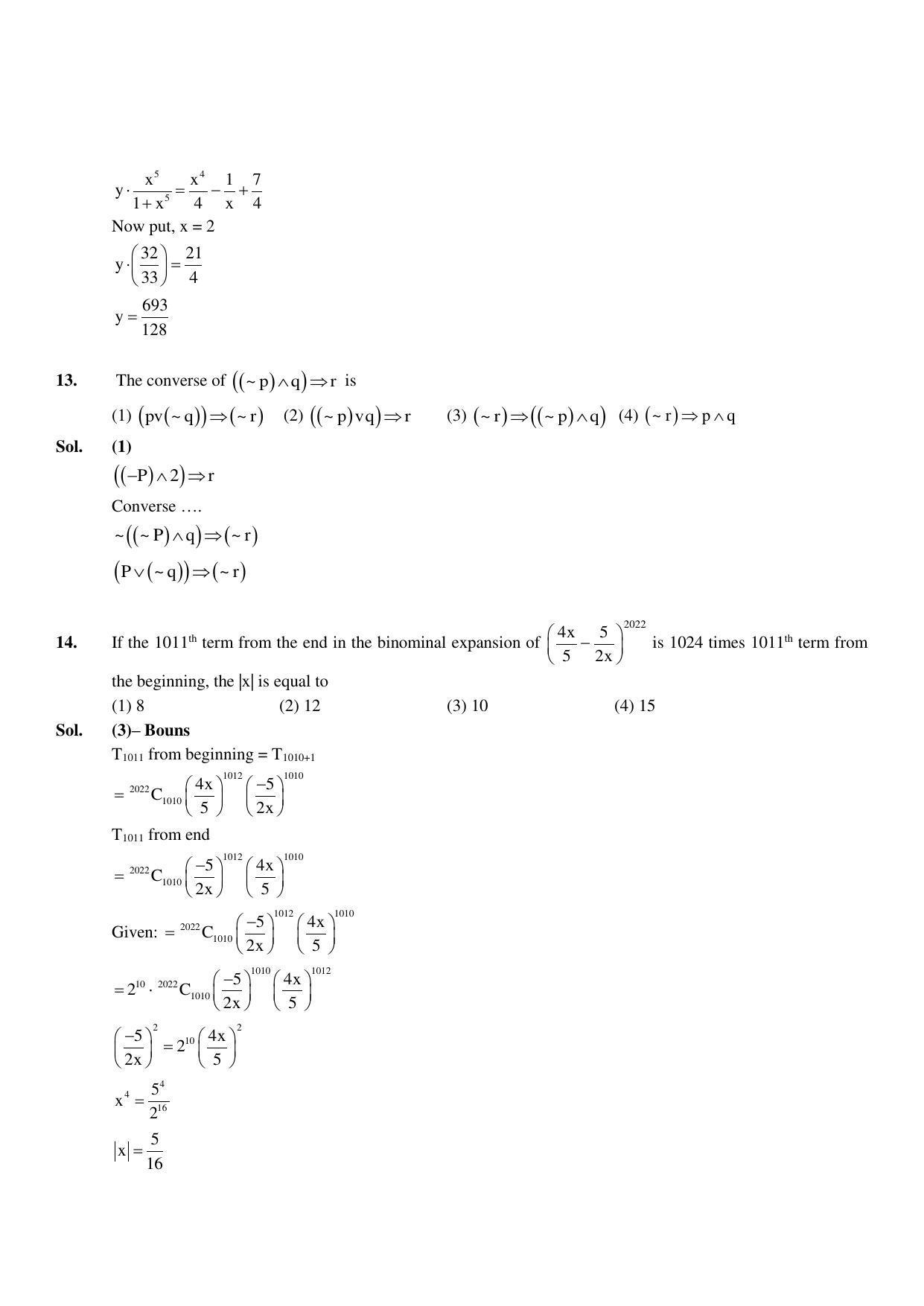 JEE Mains 2023: 11th April 2023 Shift-2 (Evening) Question Paper With Solution (April, Session-2)) - Page 8