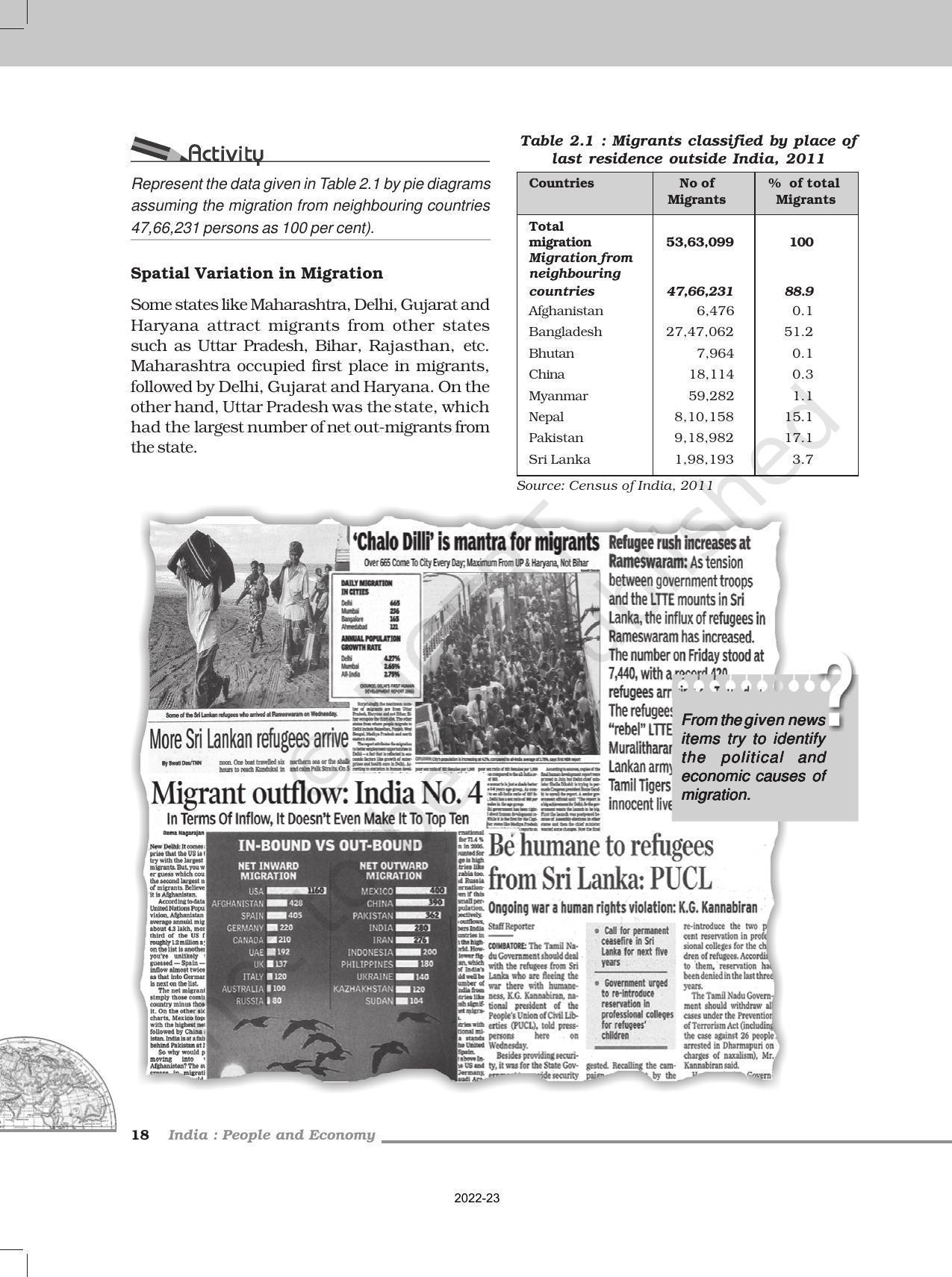 NCERT Book for Class 12 Geography (Part-II) Chapter 2 Migration: Types, Causes, and Consequences - Page 4