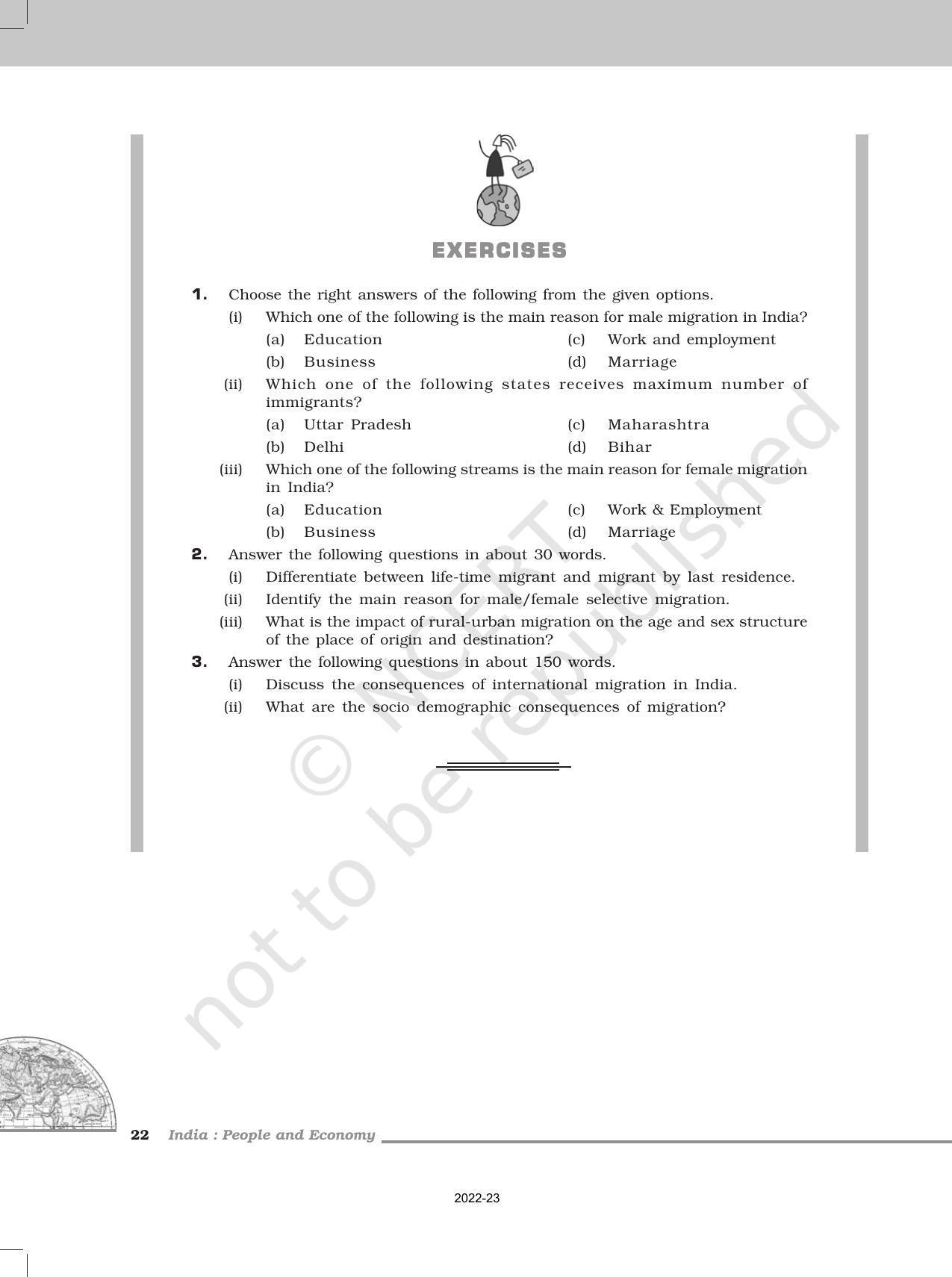 NCERT Book for Class 12 Geography (Part-II) Chapter 2 Migration: Types, Causes, and Consequences - Page 8