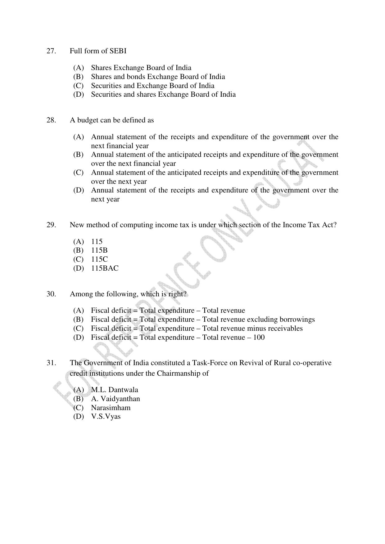 CUSAT CAT 2022 Test for MA Applied Economics Question Paper - Page 6