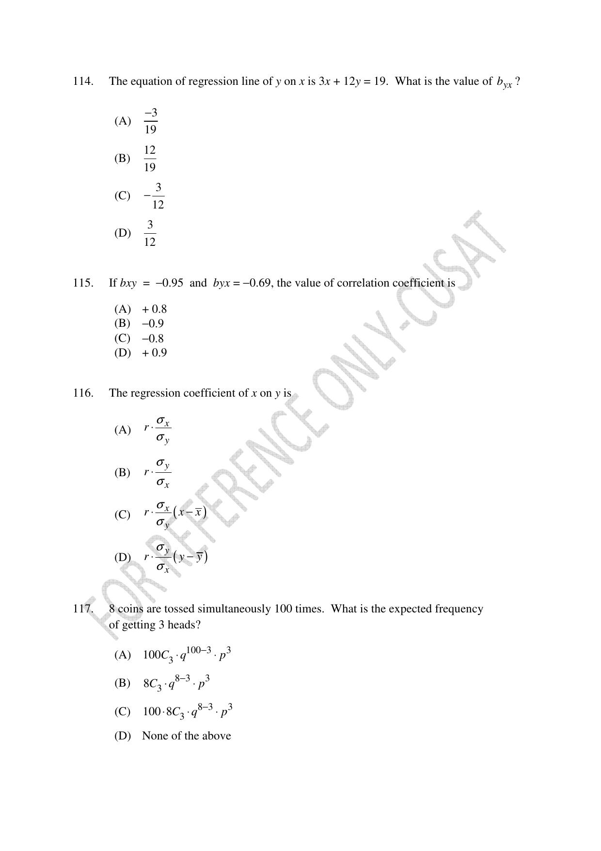 CUSAT CAT 2022 Test for MA Applied Economics Question Paper - Page 23