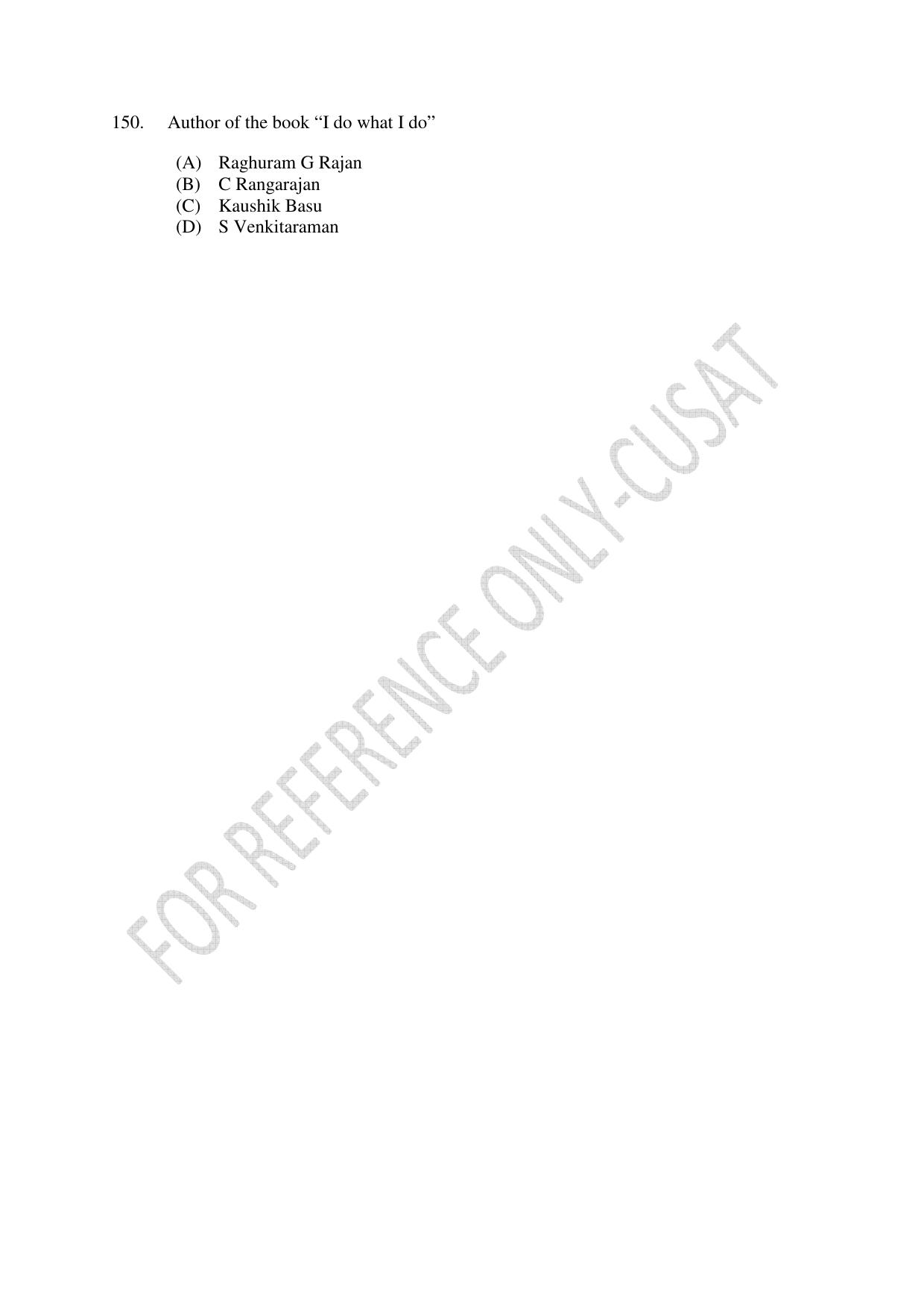 CUSAT CAT 2022 Test for MA Applied Economics Question Paper - Page 30
