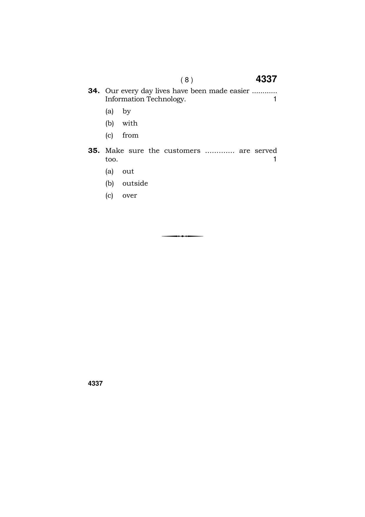 Haryana Board HBSE Class 12 IT & ITES 2019 Question Paper - Page 8