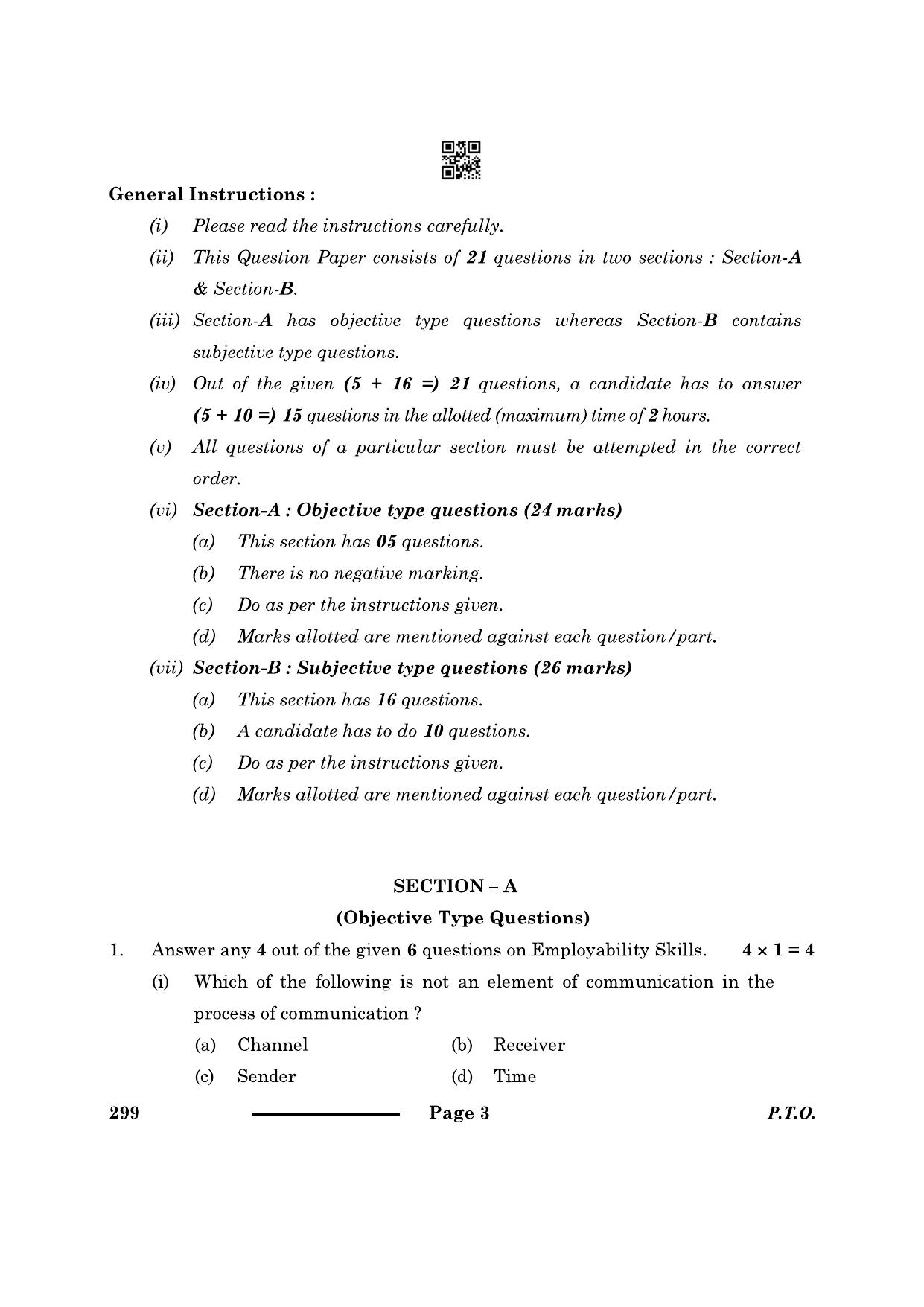CBSE Class 10 Marketing & Sales 2024 Question Paper - Page 3