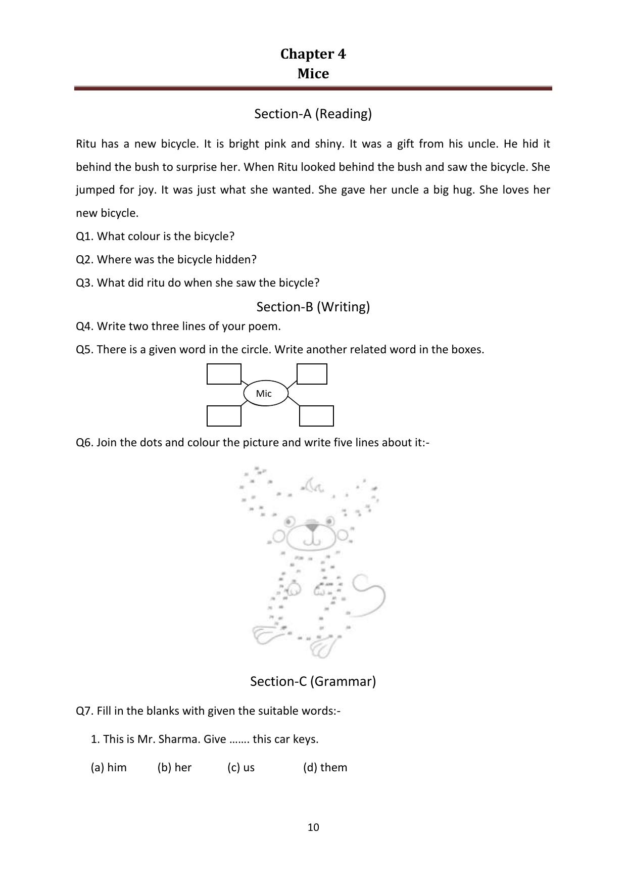 Chhattisgarh Board Class 4 English Question Bank - Page 14