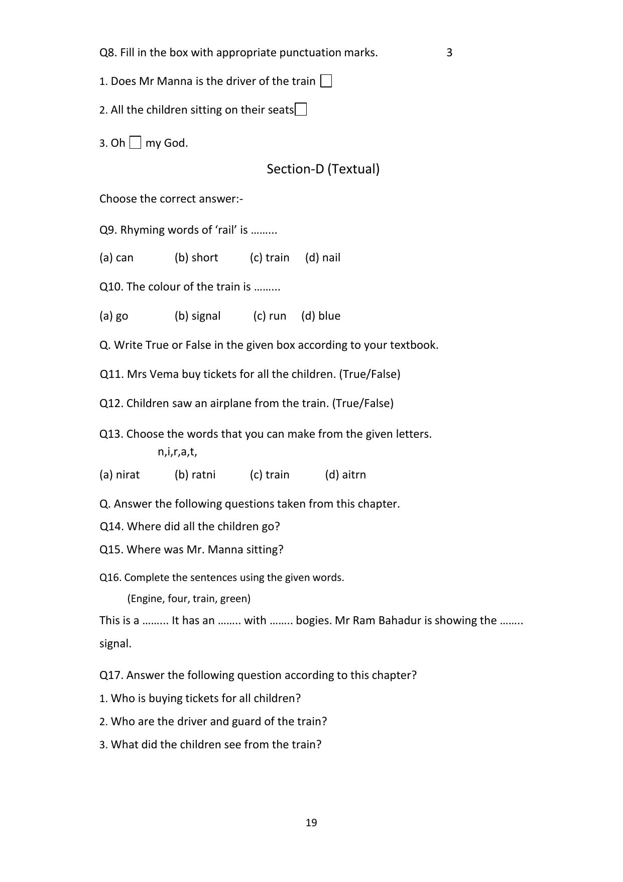 Chhattisgarh Board Class 4 English Question Bank - Page 23