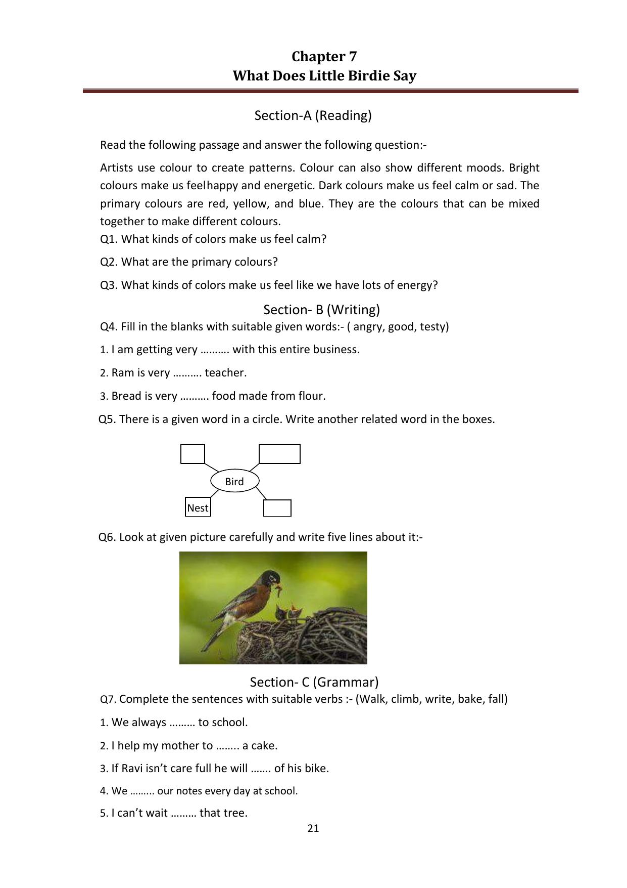 Chhattisgarh Board Class 4 English Question Bank - Page 25