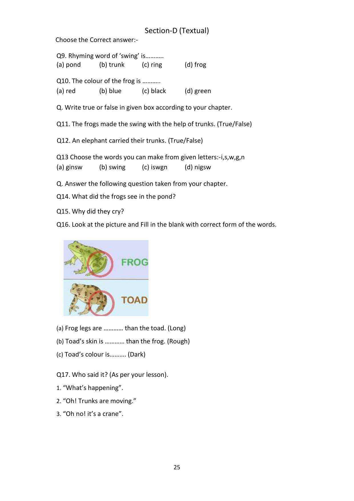 Chhattisgarh Board Class 4 English Question Bank - Page 29