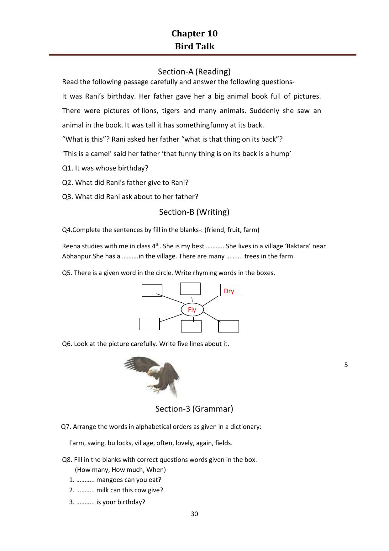 Chhattisgarh Board Class 4 English Question Bank - Page 34