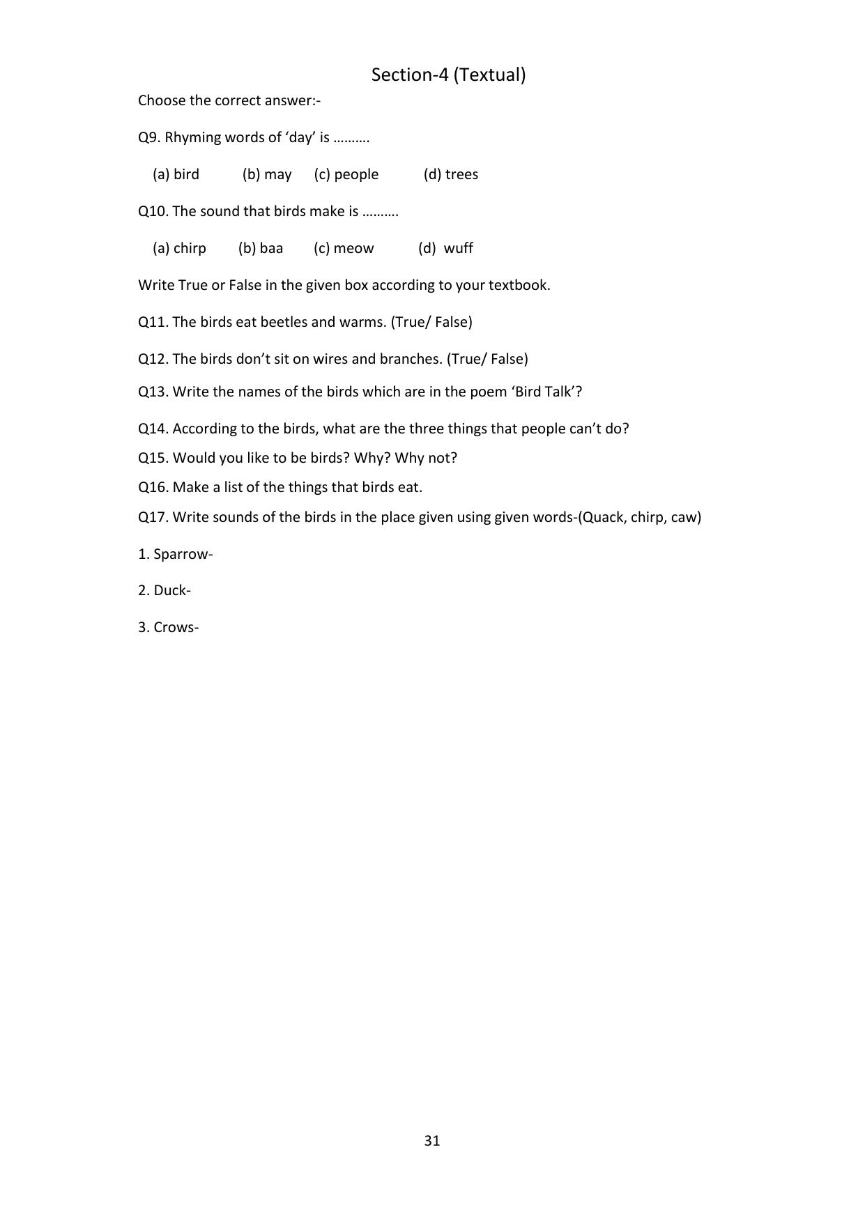 Chhattisgarh Board Class 4 English Question Bank - Page 35
