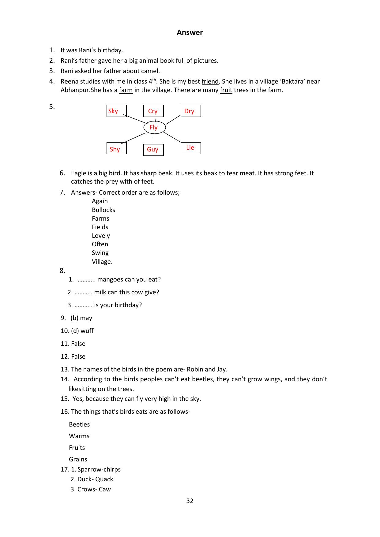 Chhattisgarh Board Class 4 English Question Bank - Page 36