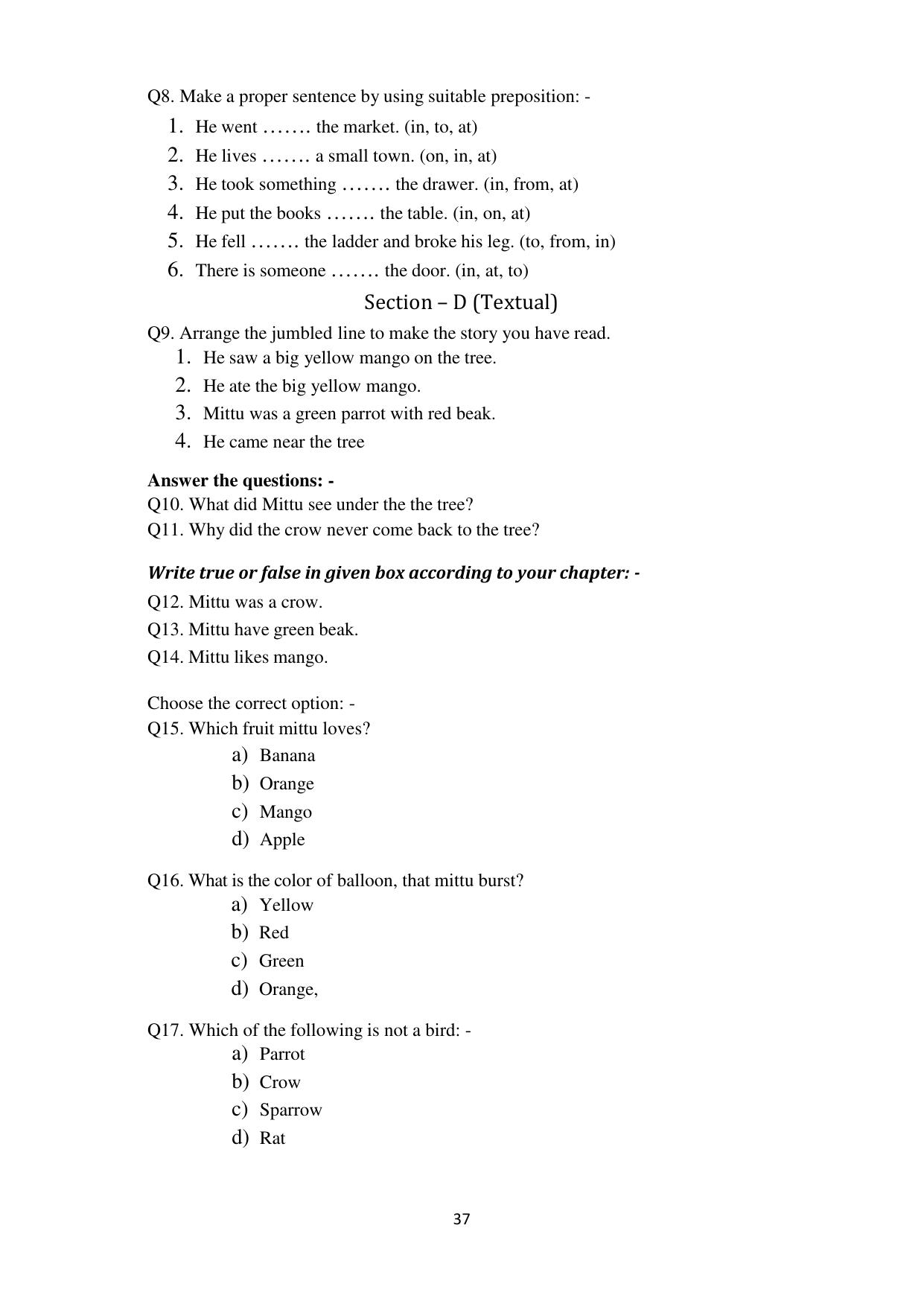 Chhattisgarh Board Class 4 English Question Bank - Page 41