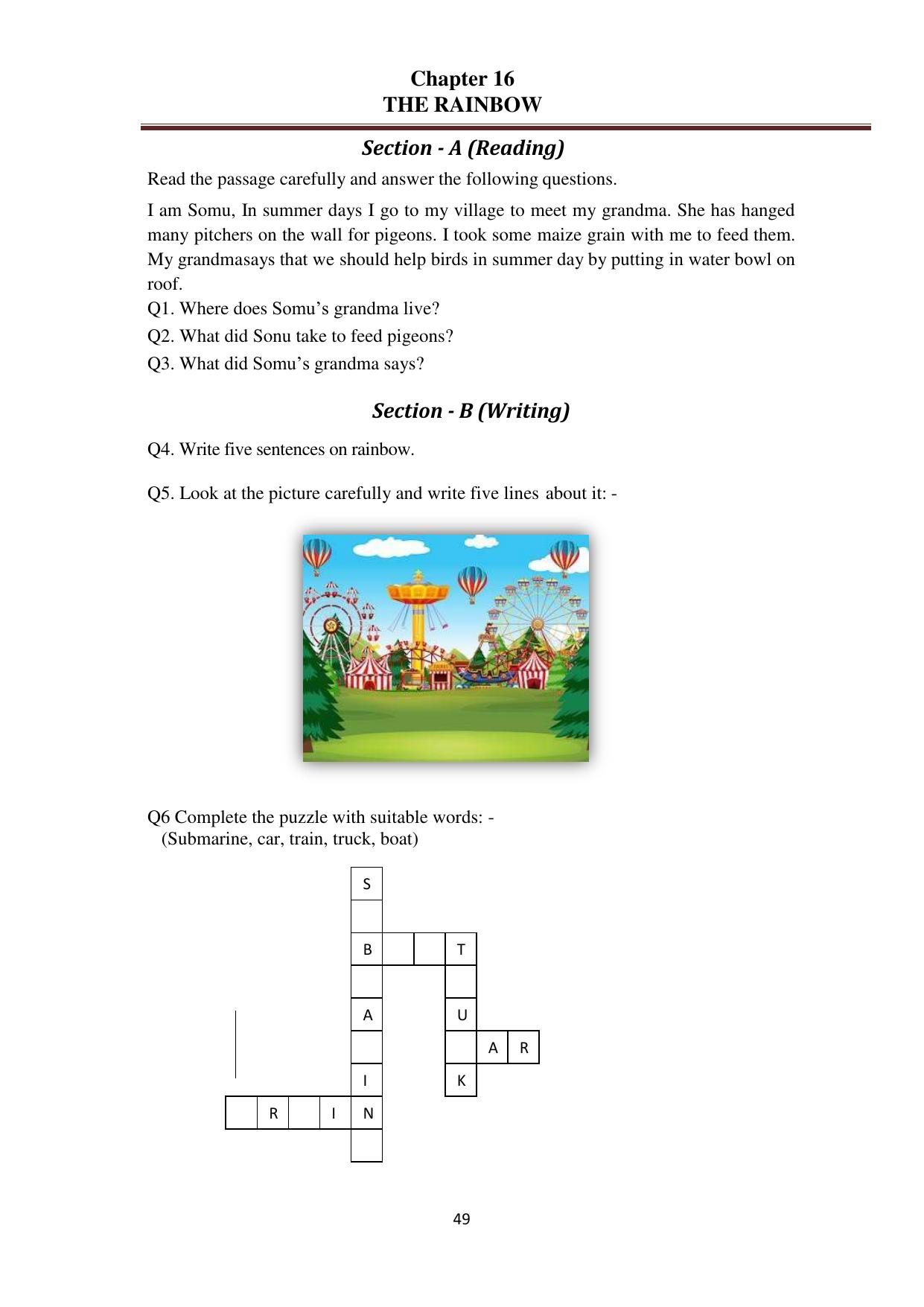 Chhattisgarh Board Class 4 English Question Bank - Page 53