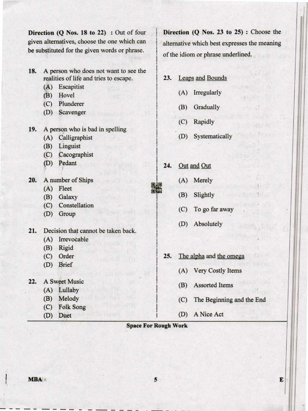 Karnataka PGCET 2019 MBA Question Paper - Page 5