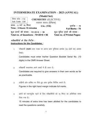 Bihar Board Class 12 Chemistry Model Paper