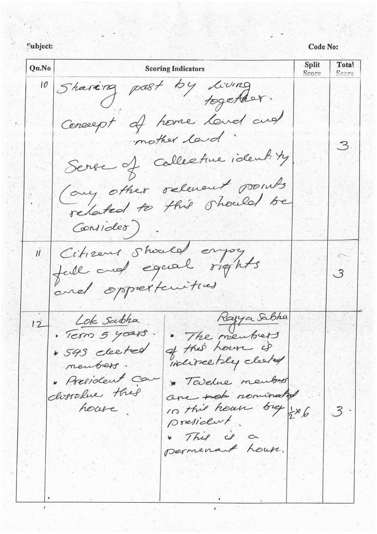 Kerala Plus One 2016 Political Science  Answer Key - Page 4