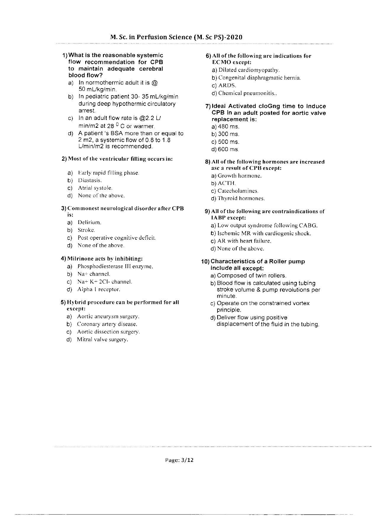 WBJEEB JEMAS (PG) 2020 MSc PS Question Paper - Page 3