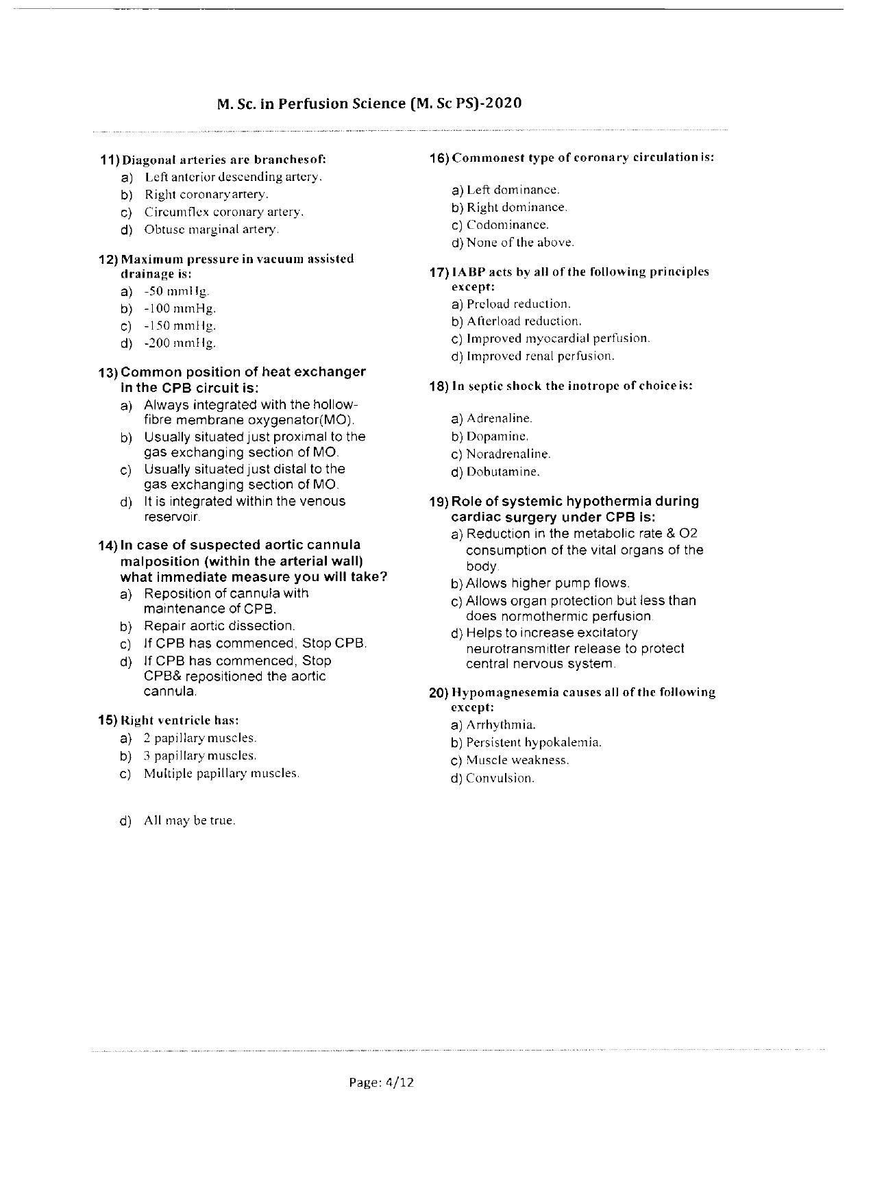 WBJEEB JEMAS (PG) 2020 MSc PS Question Paper - Page 4