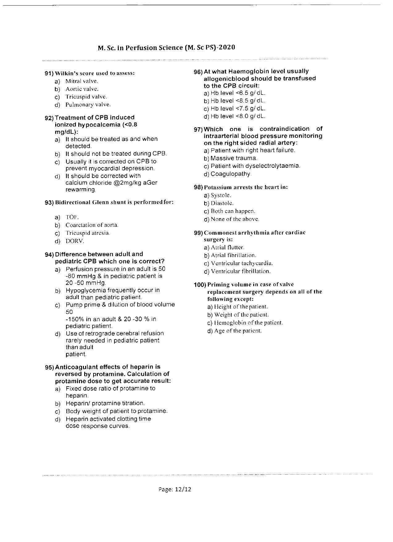 WBJEEB JEMAS (PG) 2020 MSc PS Question Paper - Page 12